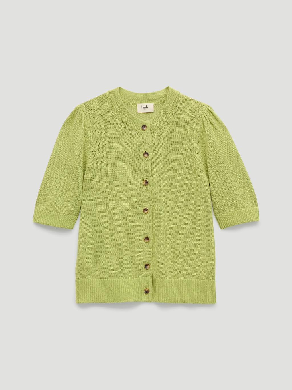 014598-2213-07 Celeste Short Sleeve Linen Blend Cardigan