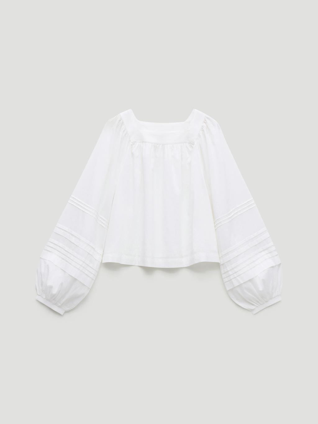 014477-0001-07 Raye Square Neckline Cotton Blouse