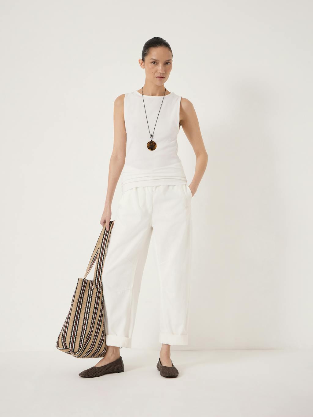 014916-0001-02 Micah Boat Neck Cotton Ribbed Vest