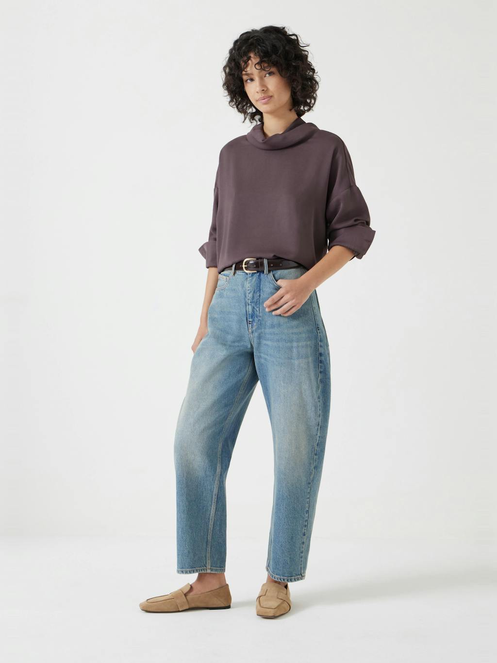 013255-1308-02 Long Sleeve Cowl Neck Top