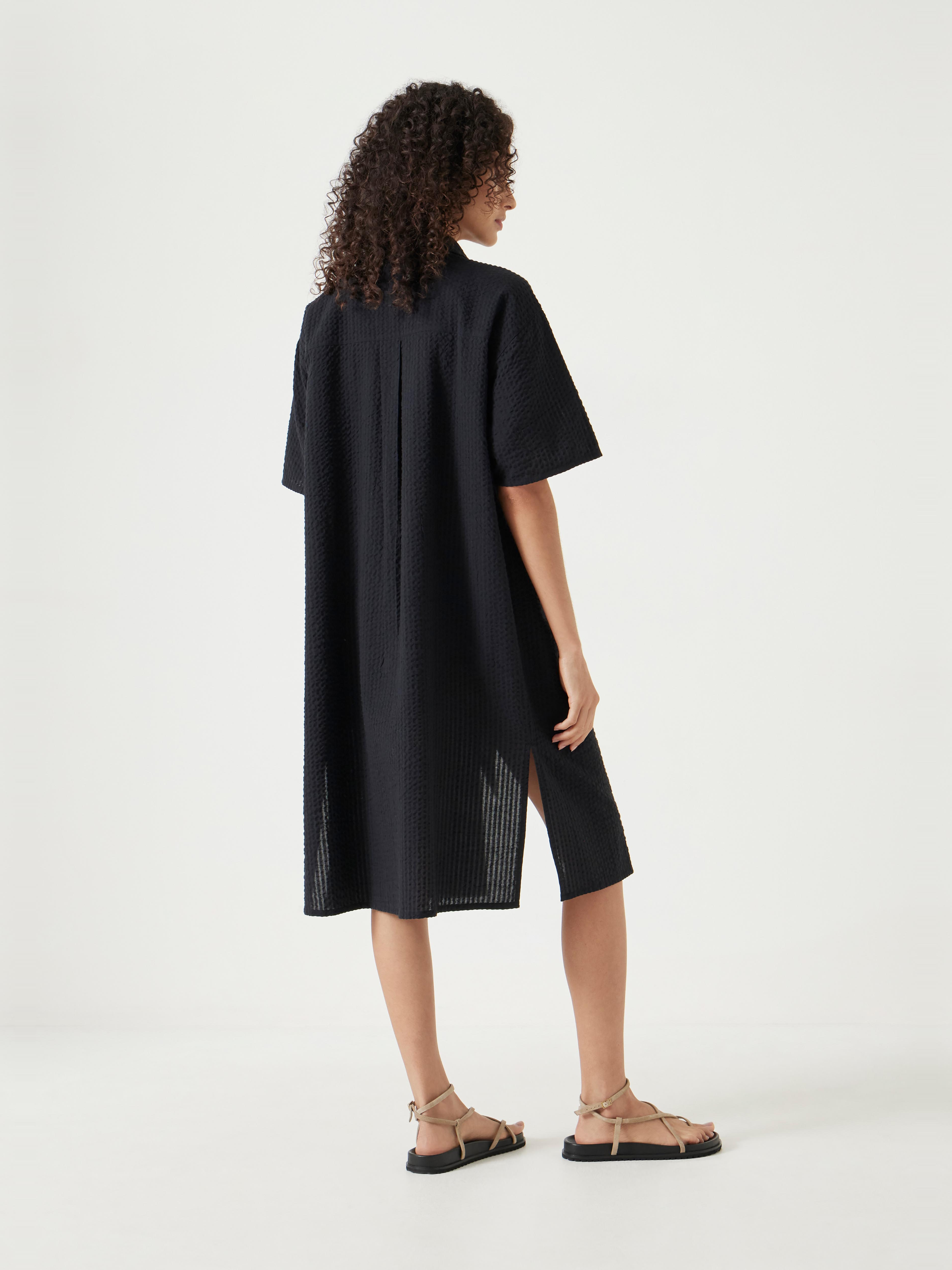 Seersucker Tie Front Beach Dress