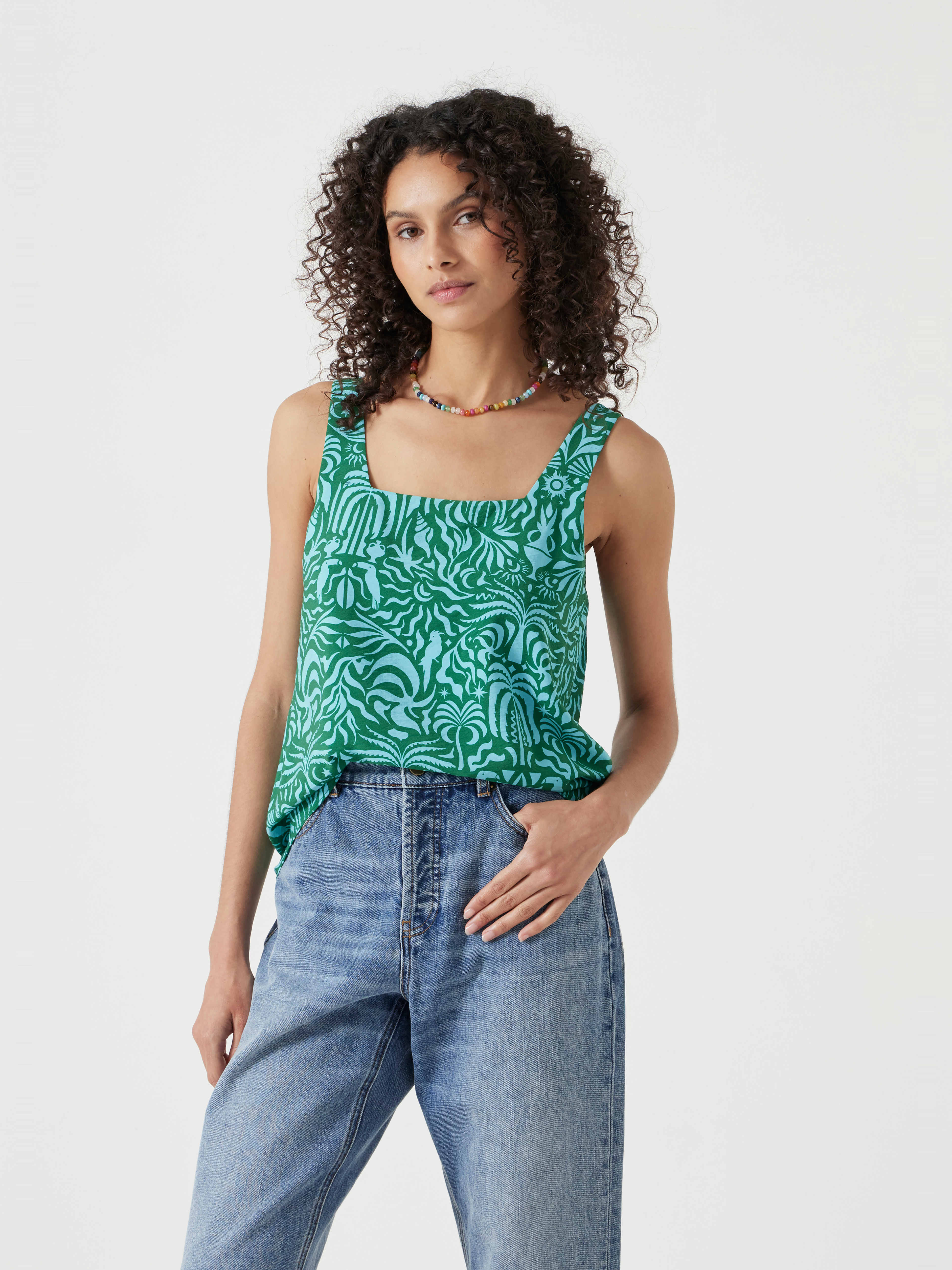 Air Flow Square Neckline Tank Top