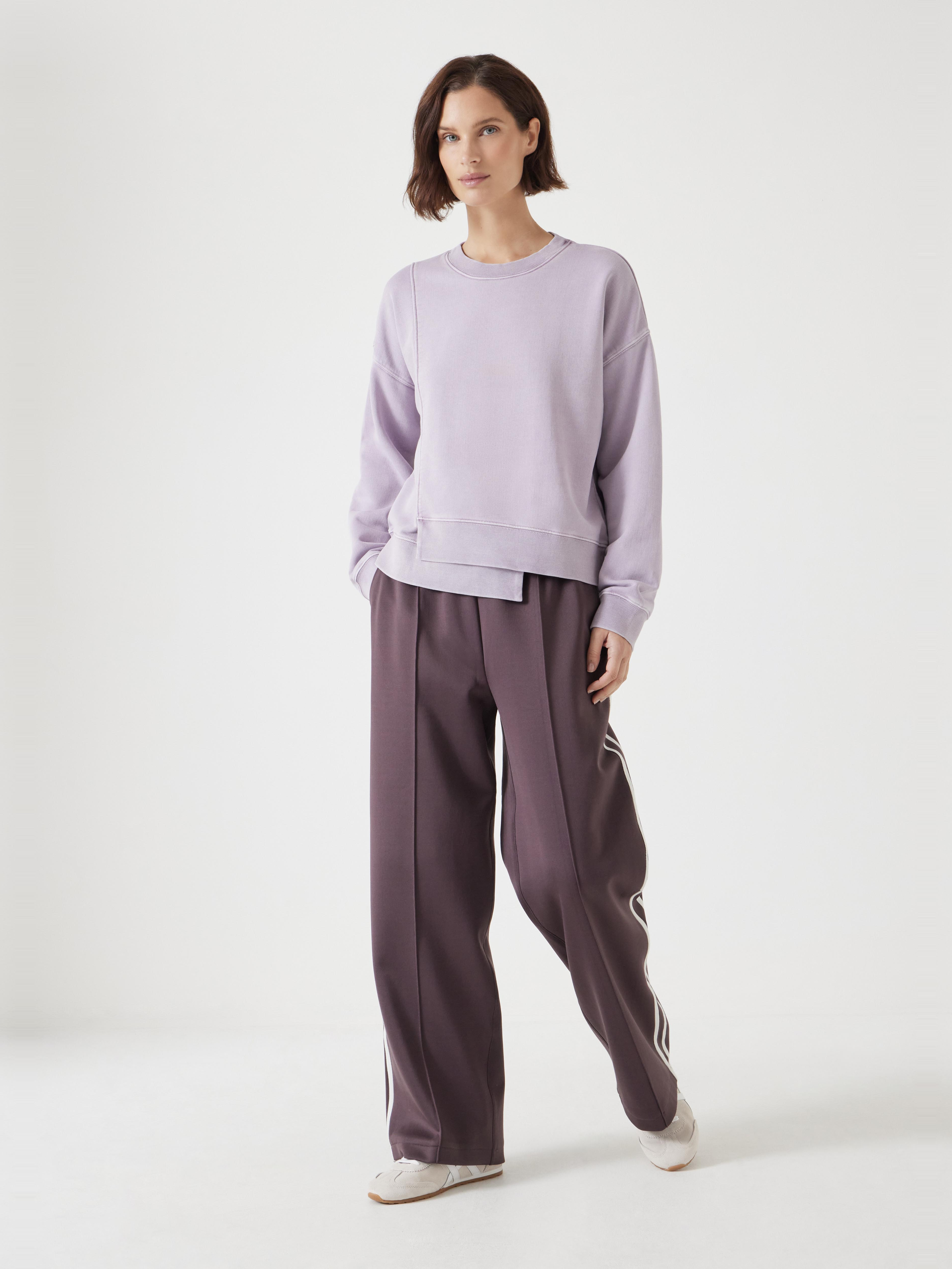 Asymmetric Layered Washed Sweatshirt