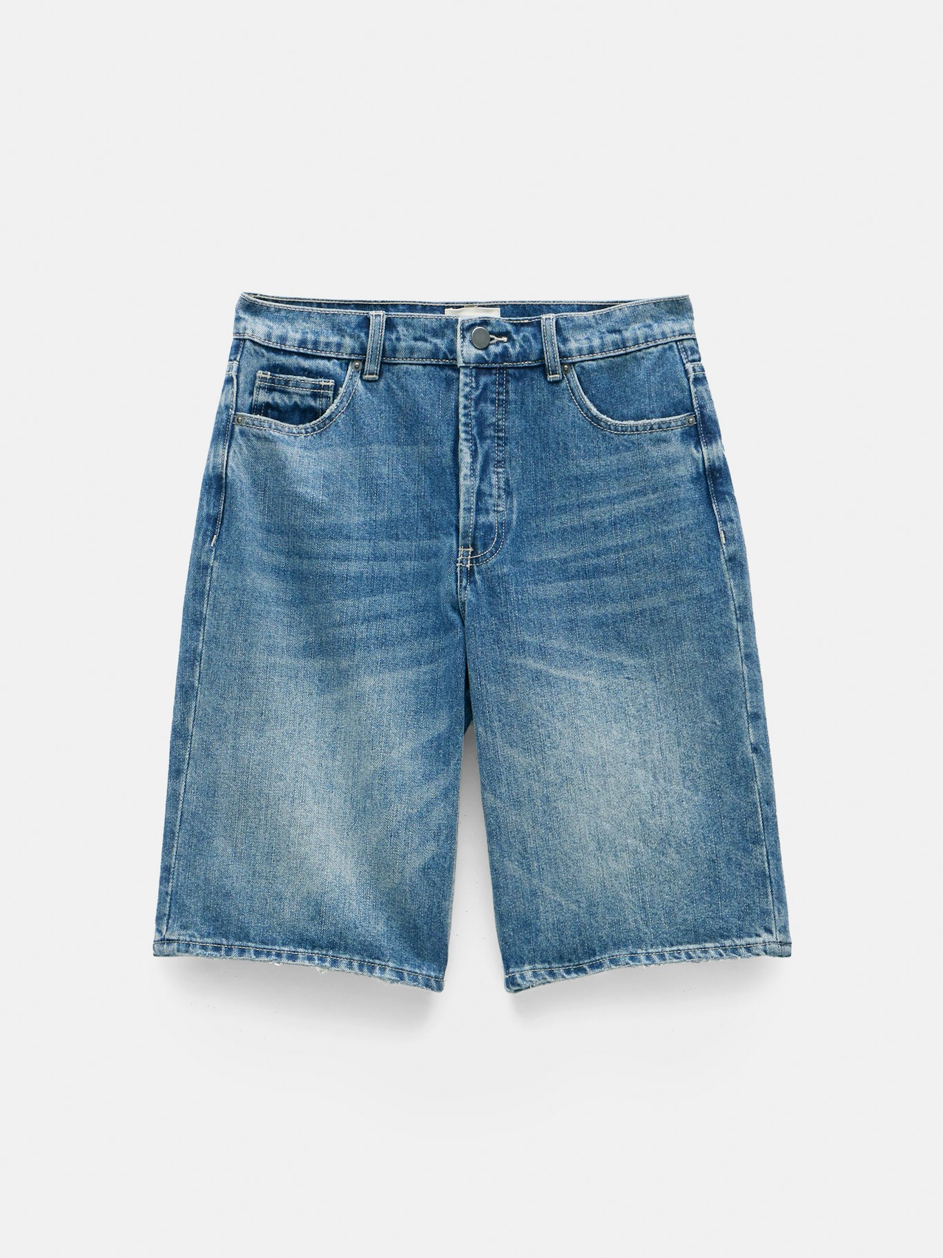013358-3014-07 Denim Mid-Rise Long Bermuda Shorts