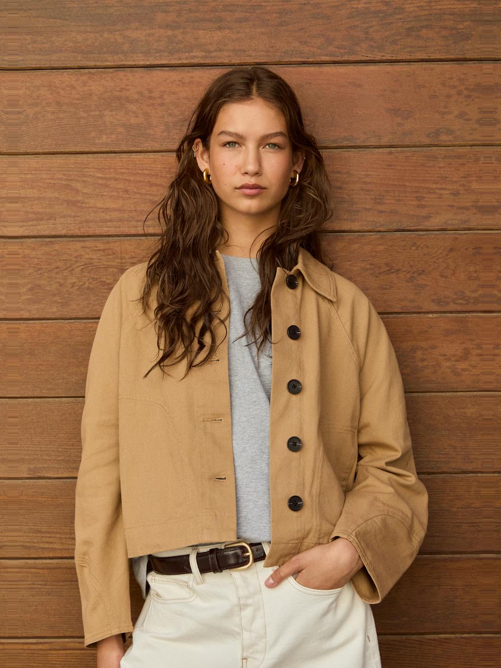 013907-3463-10 Cotton Barrel Sleeve Swing Jacket