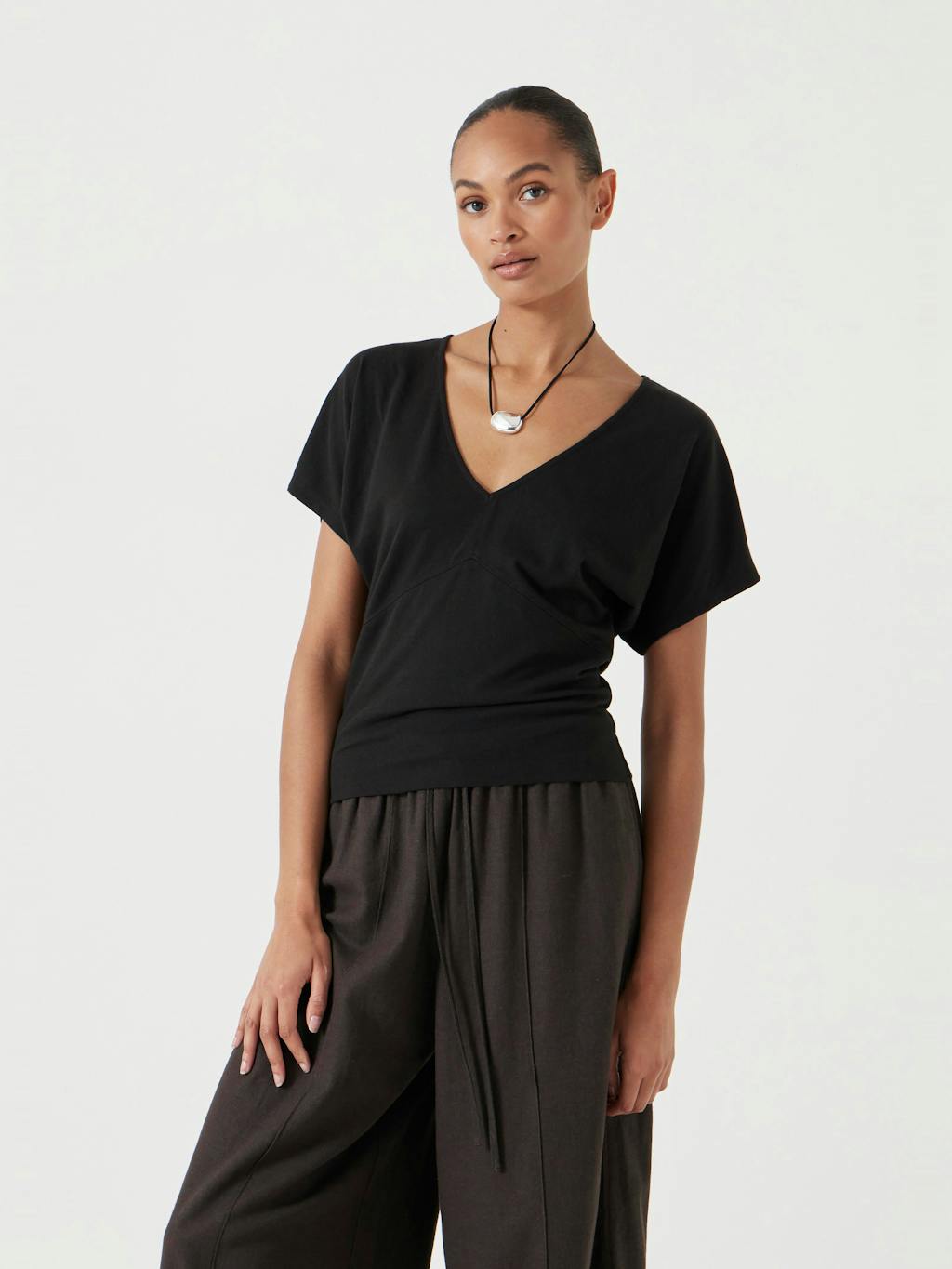 013281-0456-01 Grown On Sleeve V Neck T-Shirt