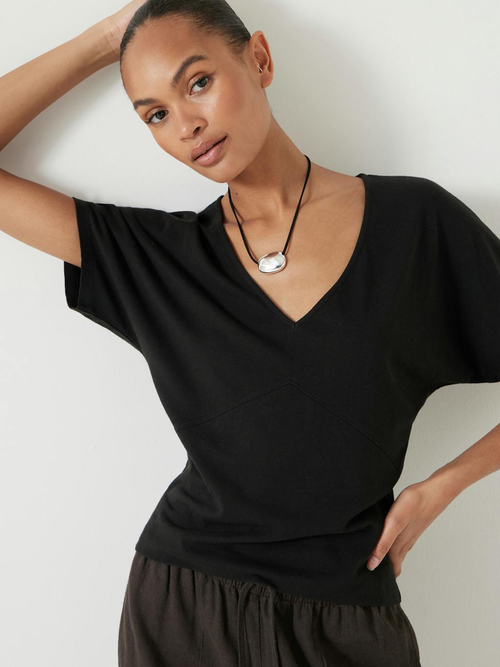 013281-0456-04 Grown On Sleeve V Neck T-Shirt