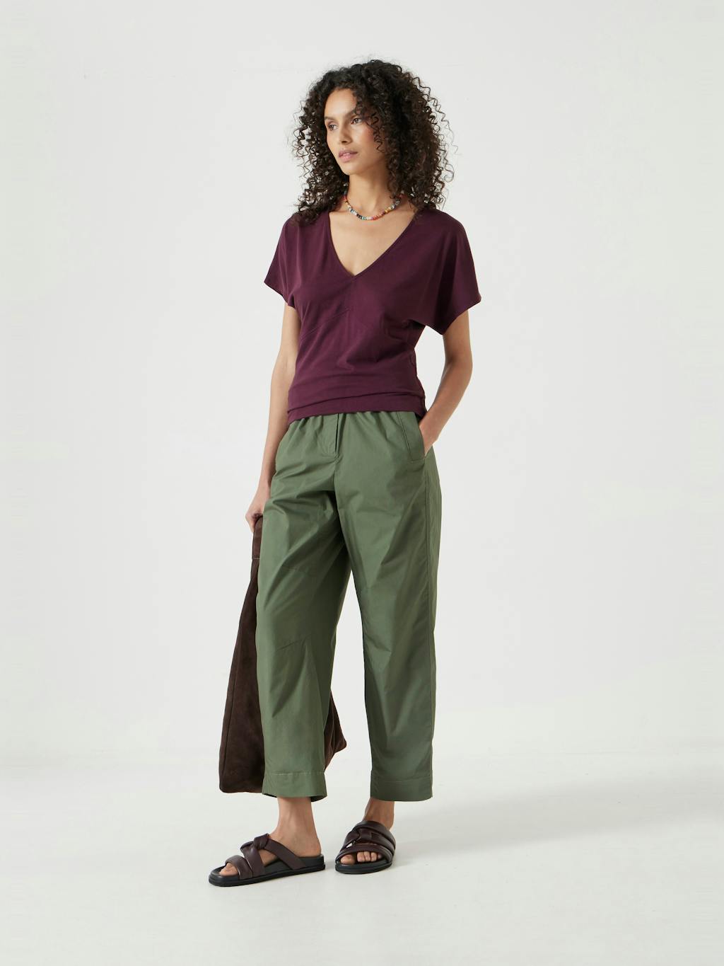 013281-3278-02 Grown On Sleeve V Neck T-Shirt