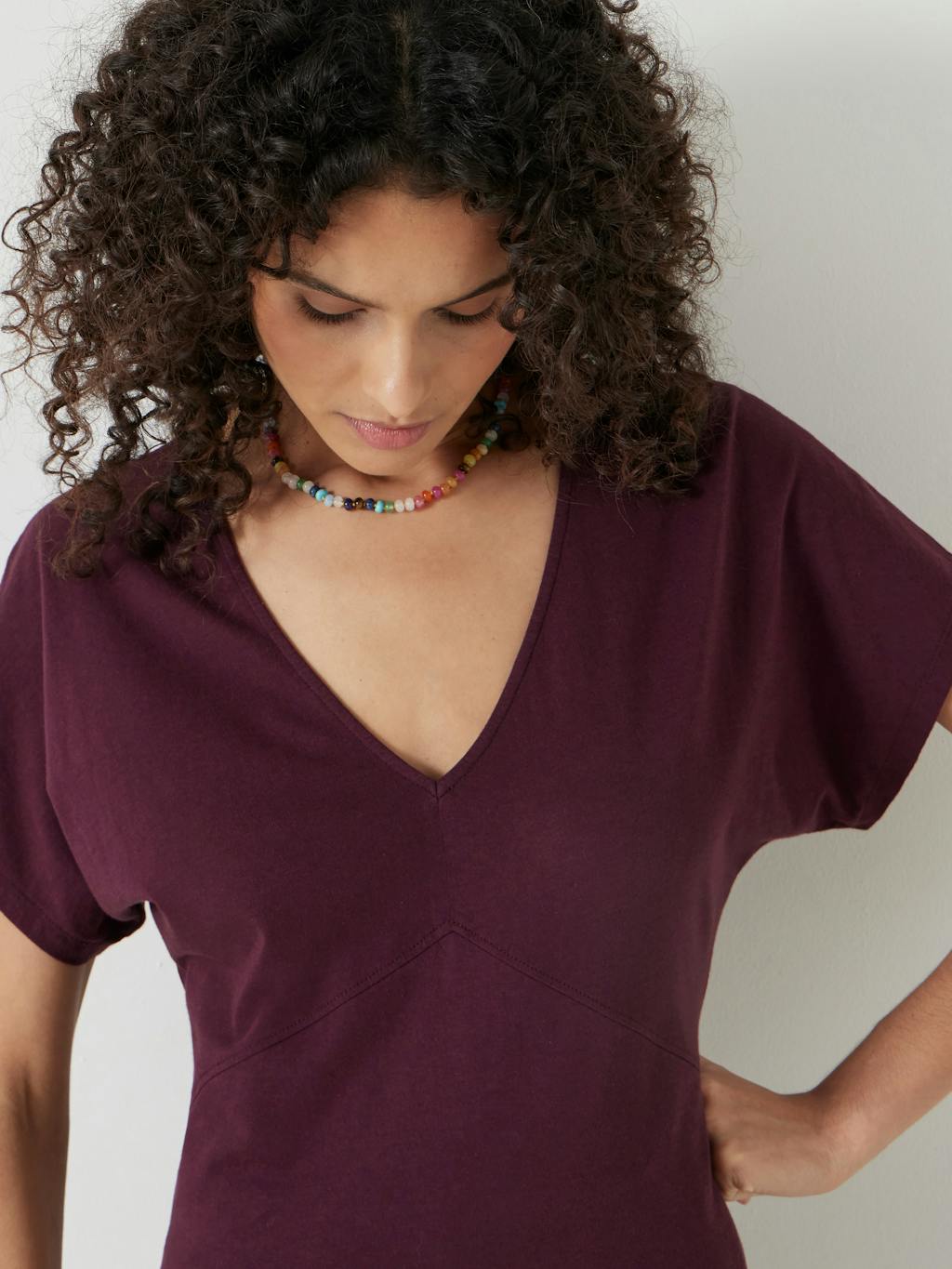 013281-3278-04 Grown On Sleeve V Neck T-Shirt