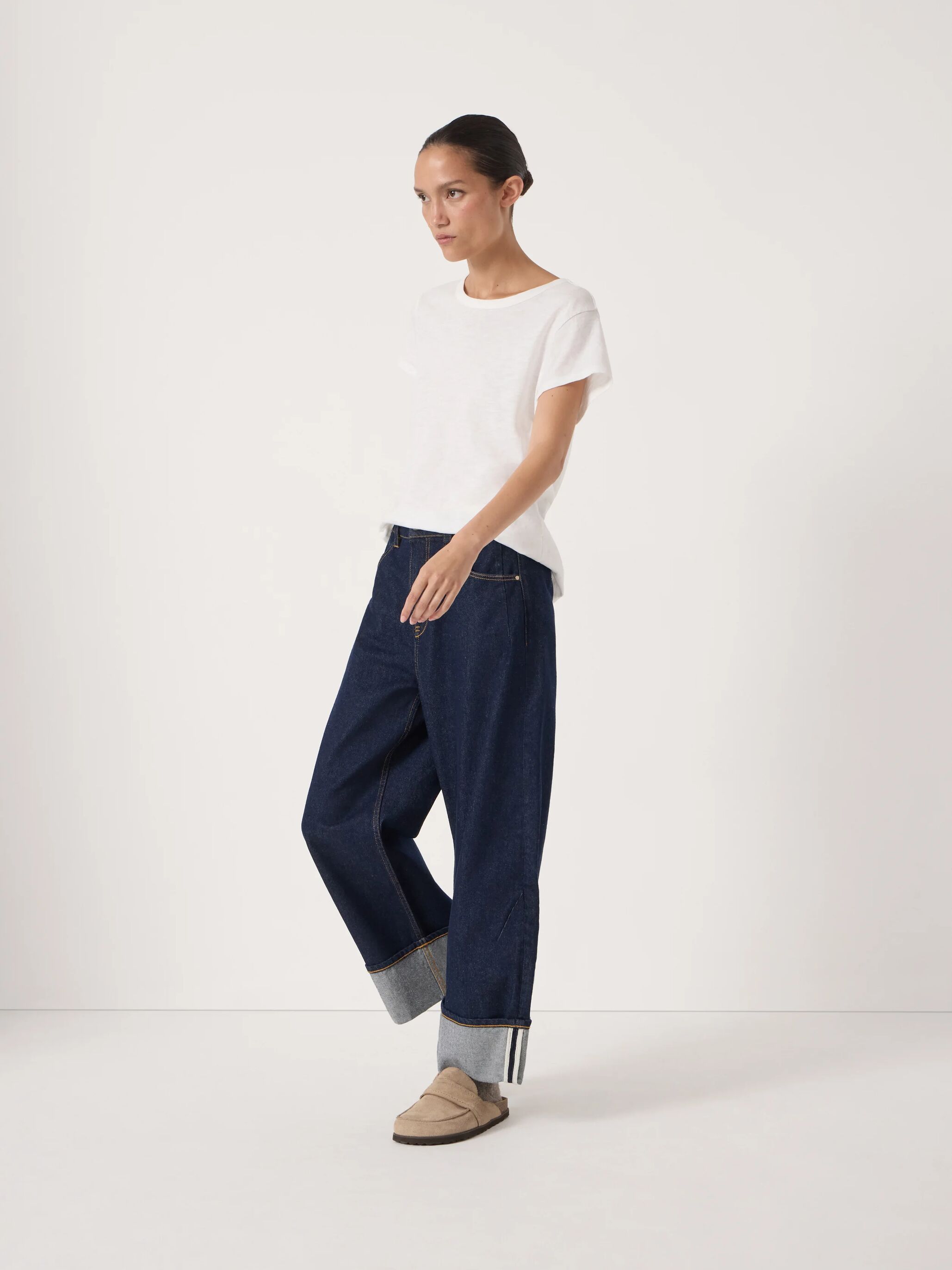 Faith Turn Up Barrel Leg Jeans