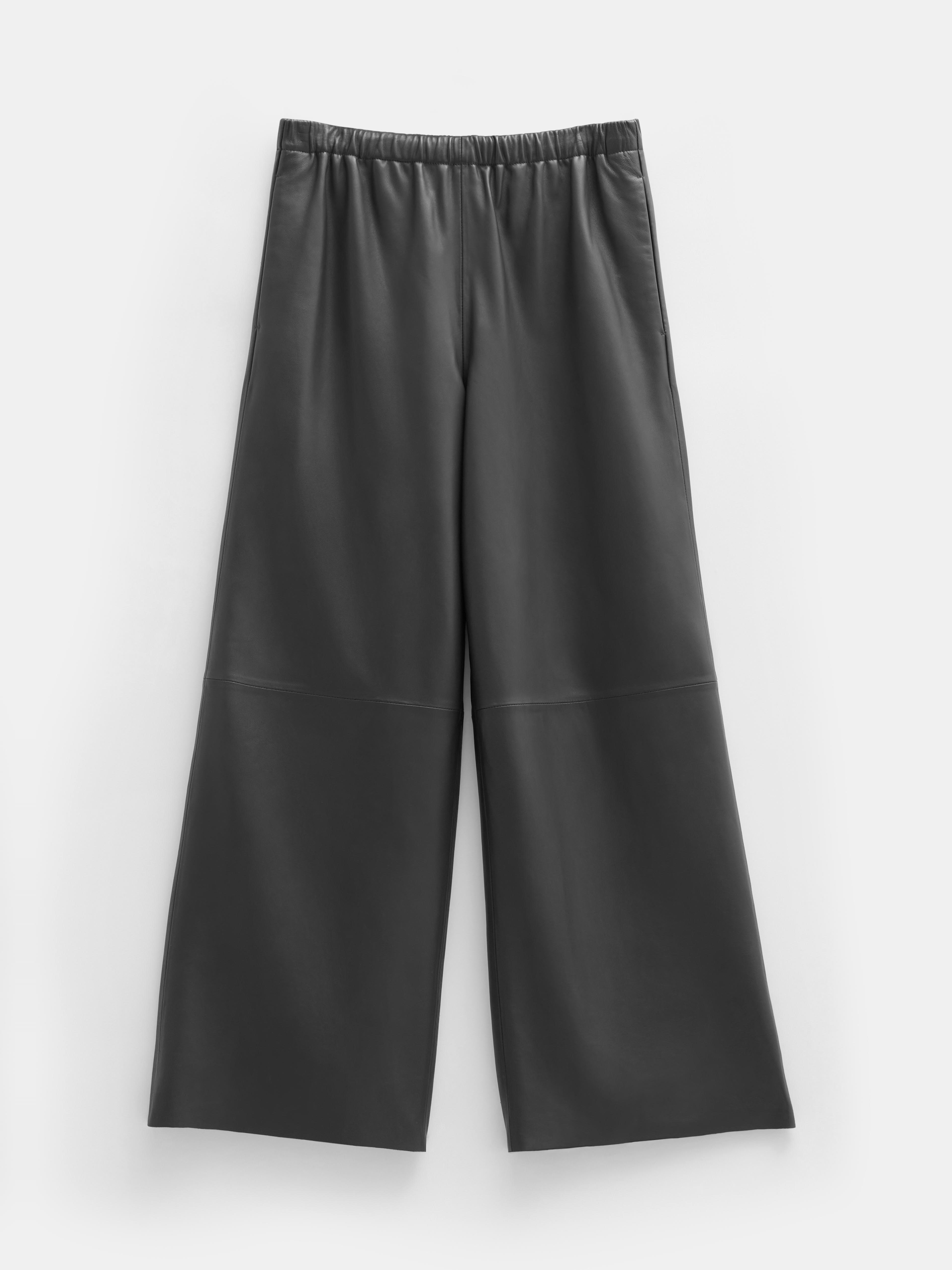 Leather Cropped Wide Leg Trousers