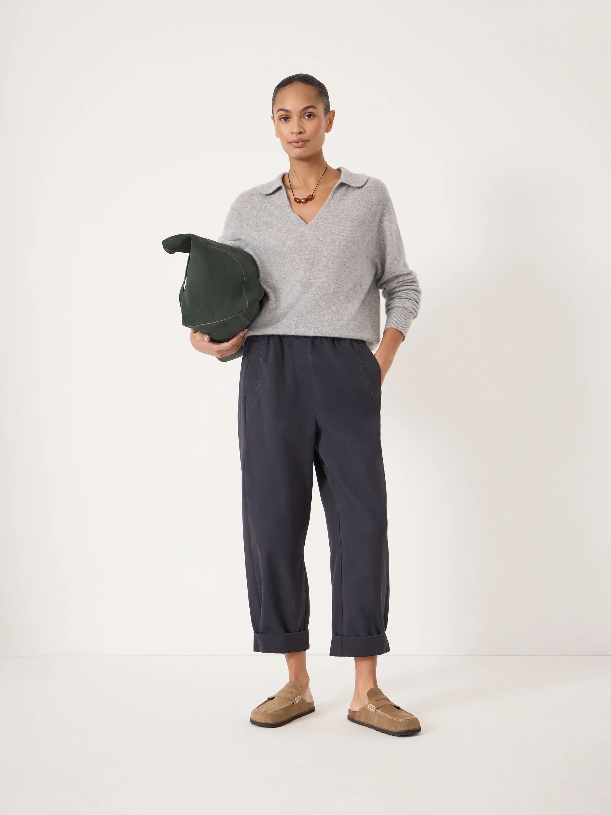 Jack Barrel Leg Pull On Trousers