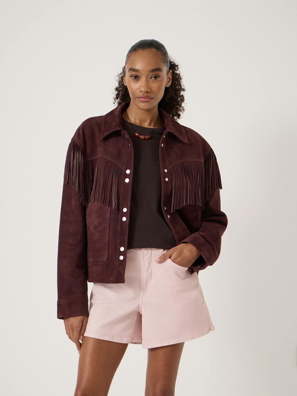 015006-3278-01 Oona Fringe Suede Jacket