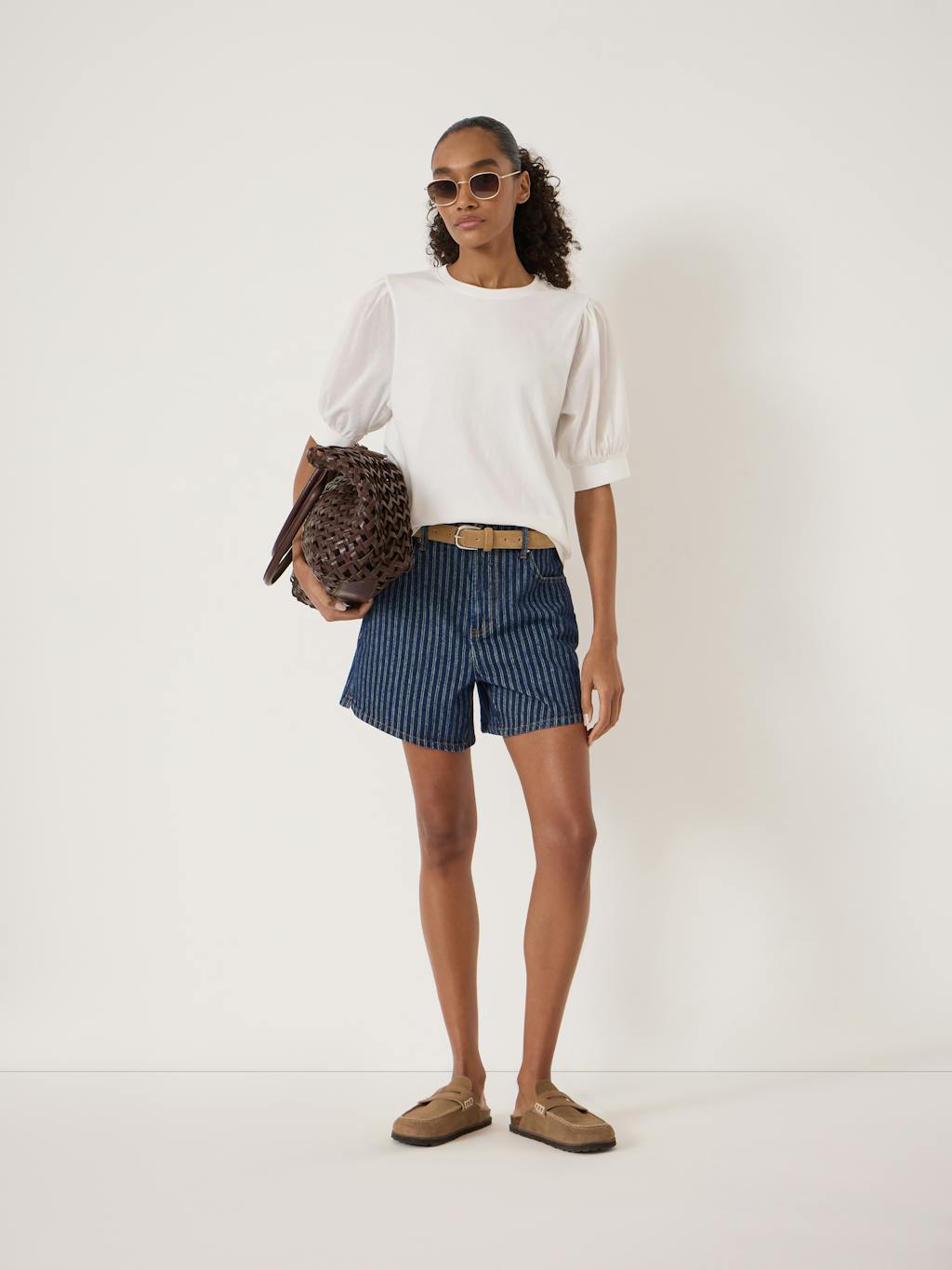 014482-0212-02 Talia Cotton Woven Puff Sleeve T-Shirt (Off White)