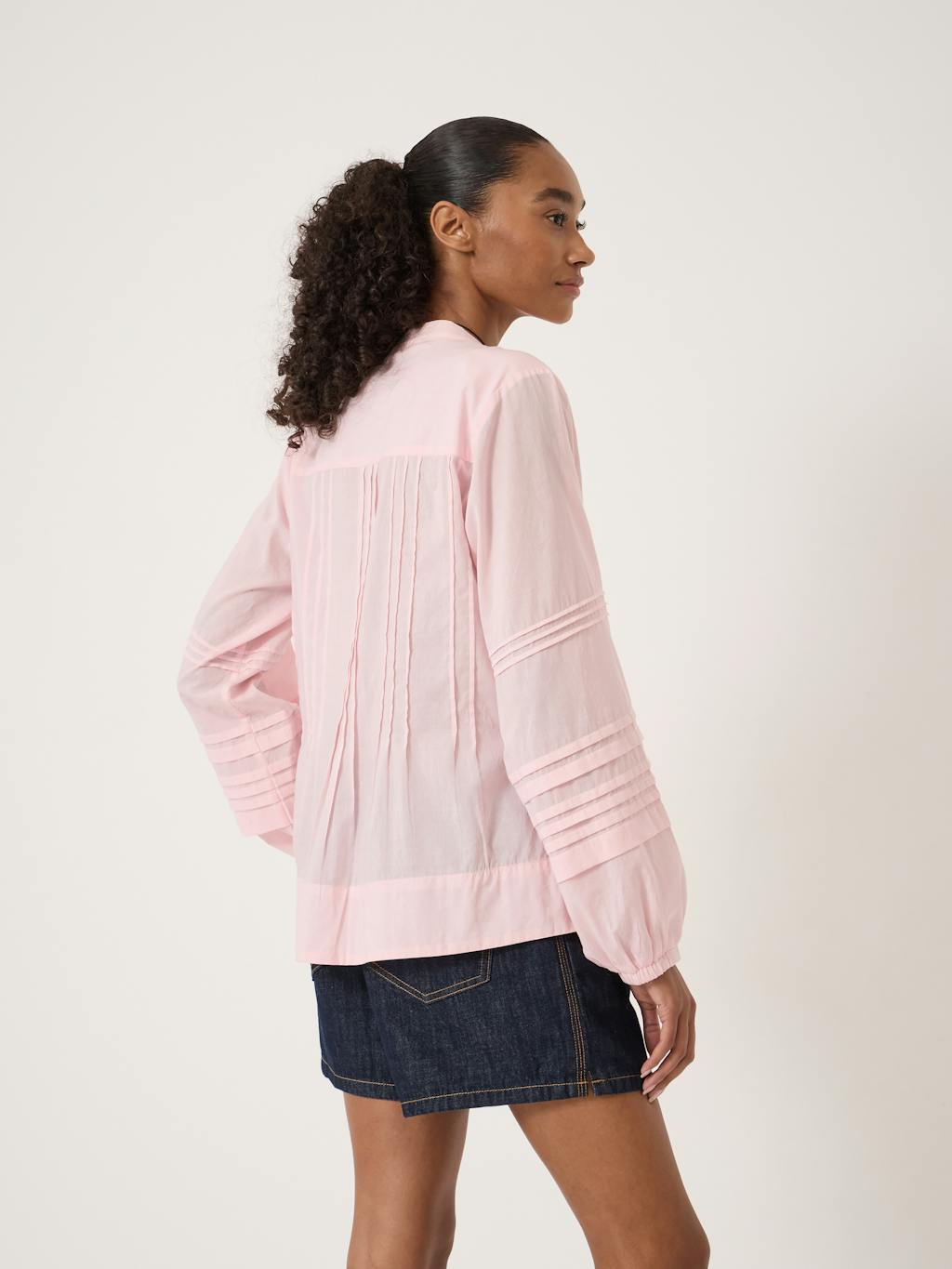 014487-1221-03 Fern Cotton Pintuck Detail Blouse