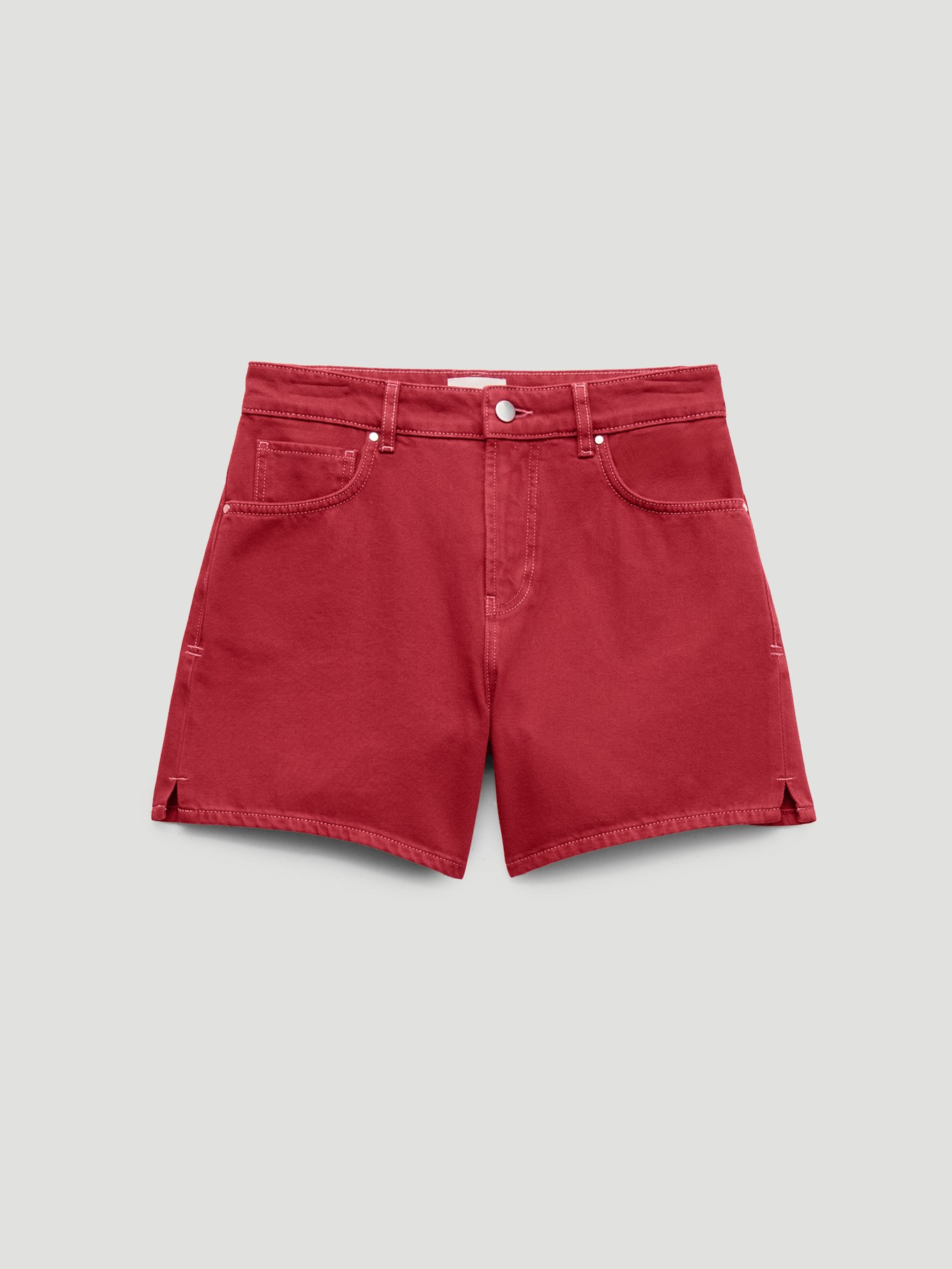 015336-1166-07 Essential Mid-Rise Denim Shorts