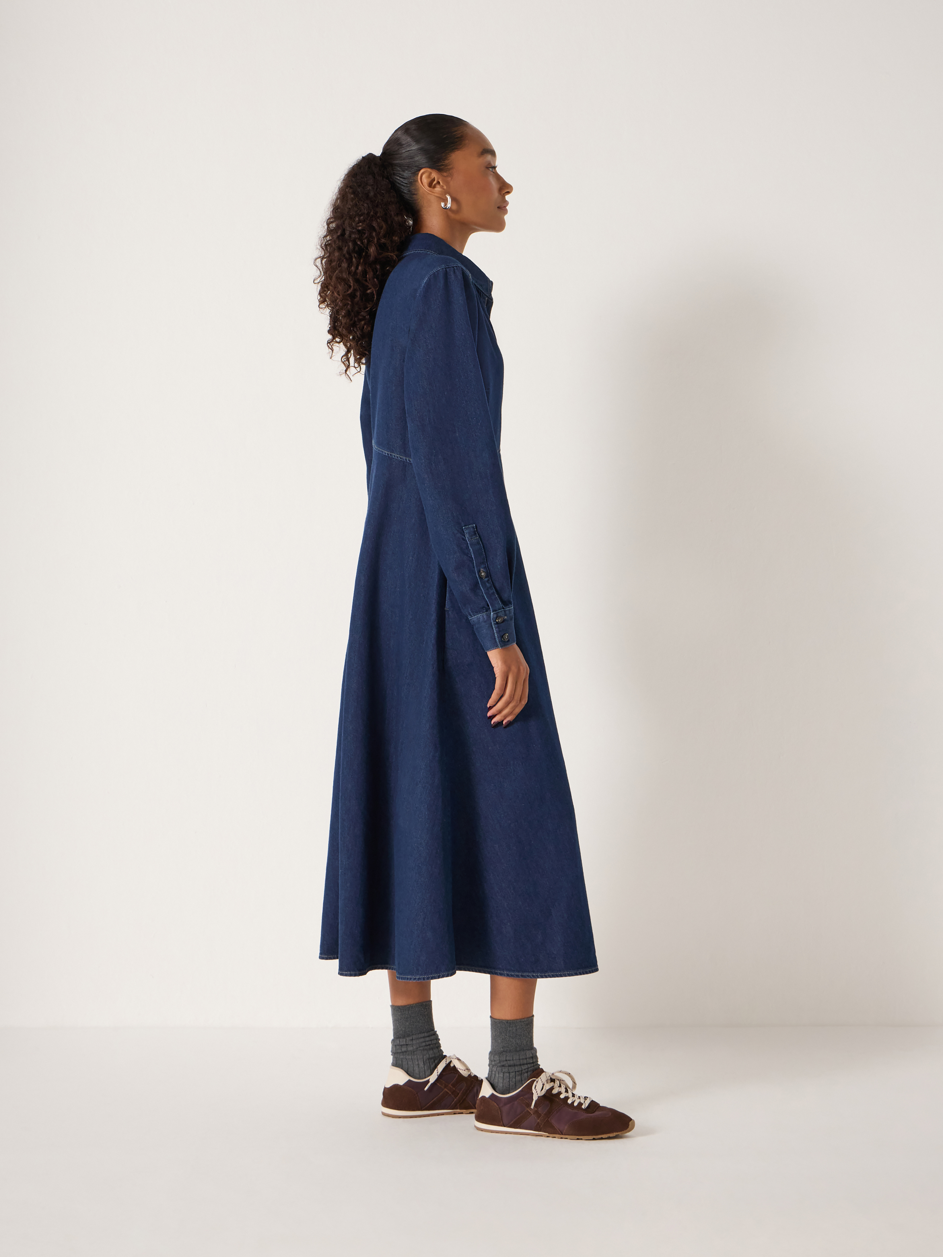 Long Sleeve Denim Shirt Dress