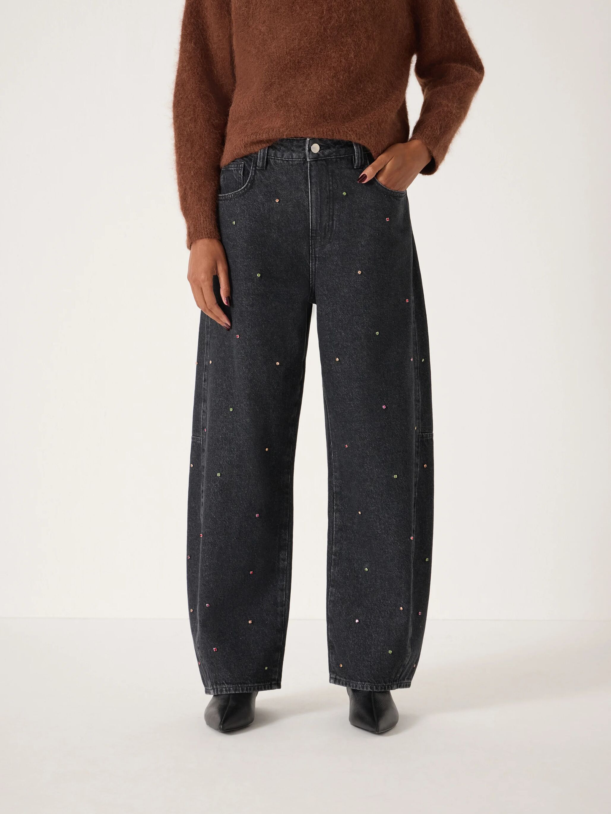 Embellished Bree Barrel Leg Jeans