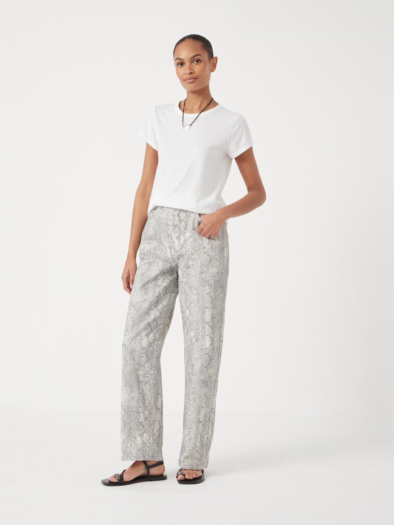 Straight Leg Printed Jeans