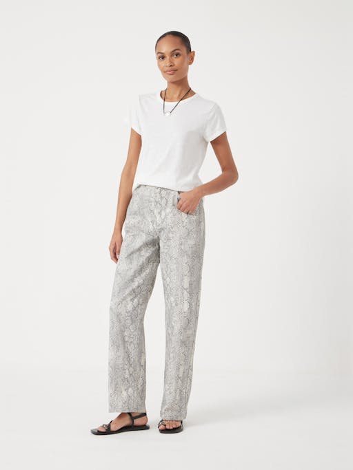 Straight Leg Printed Jeans