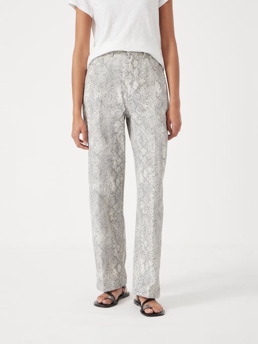 Straight Leg Printed Jeans