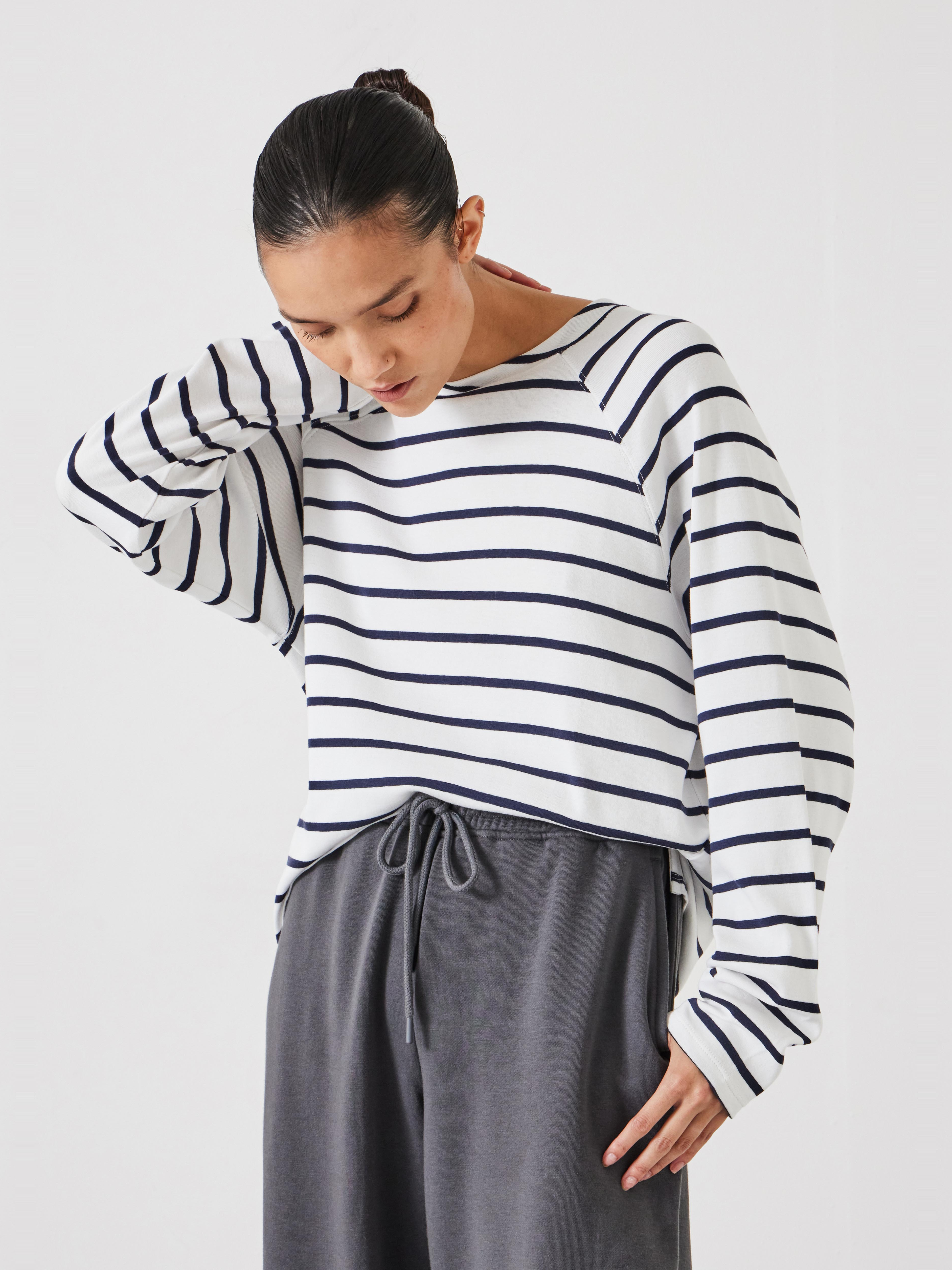 Matilda Stripe Cotton Raglan Top