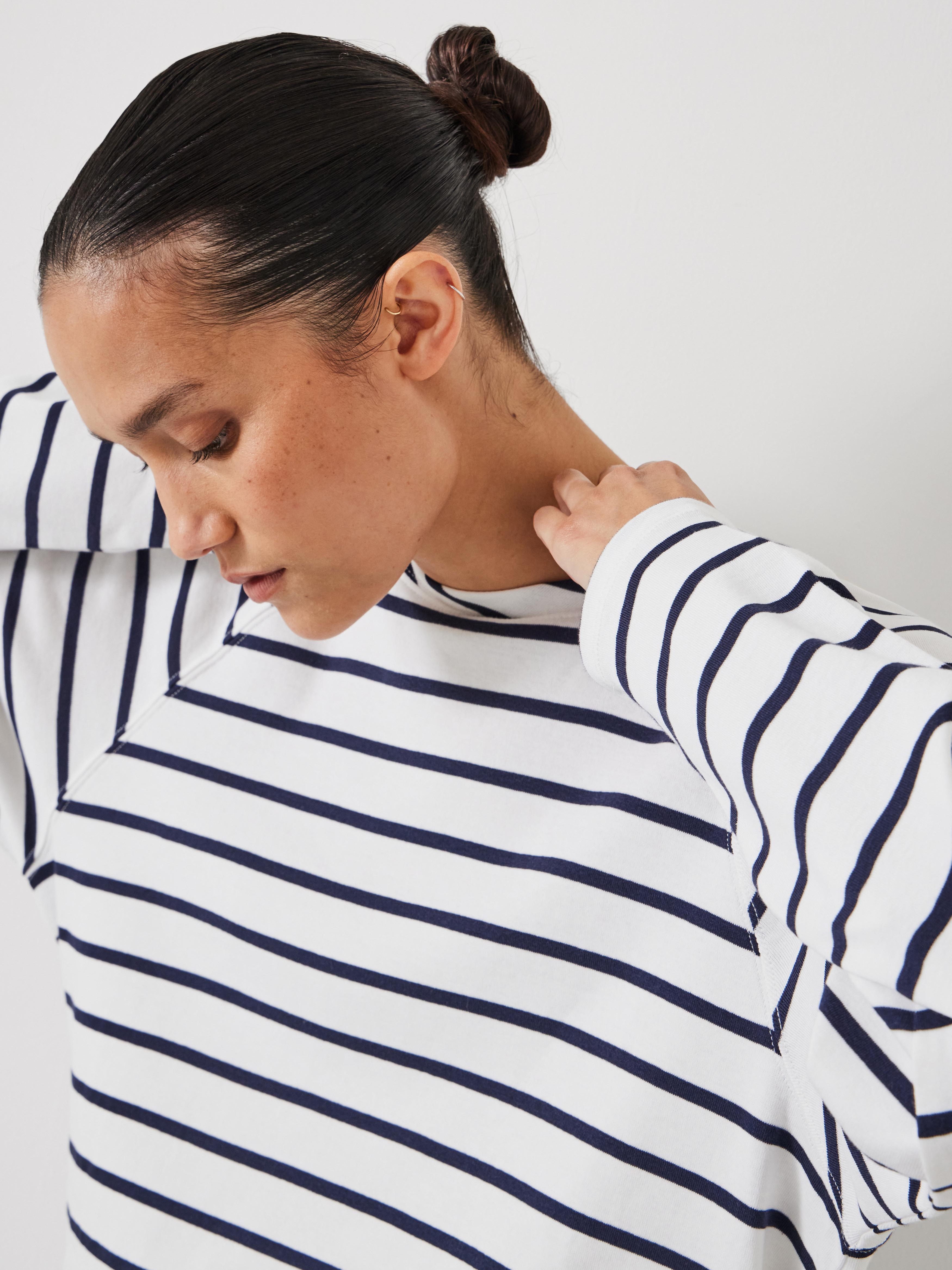 Matilda Stripe Cotton Raglan Top