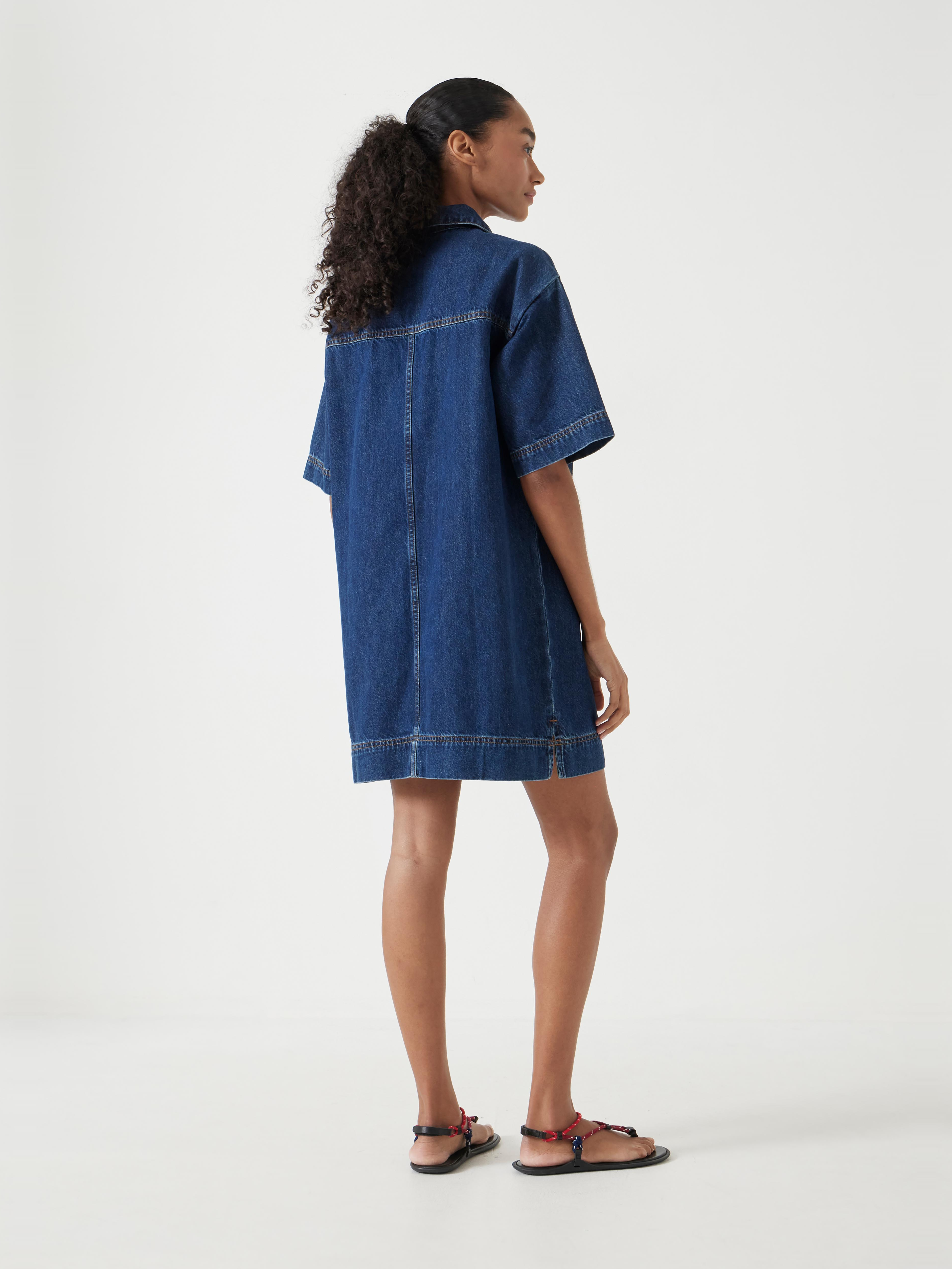 Alma Denim Contrast T-Shirt Dress