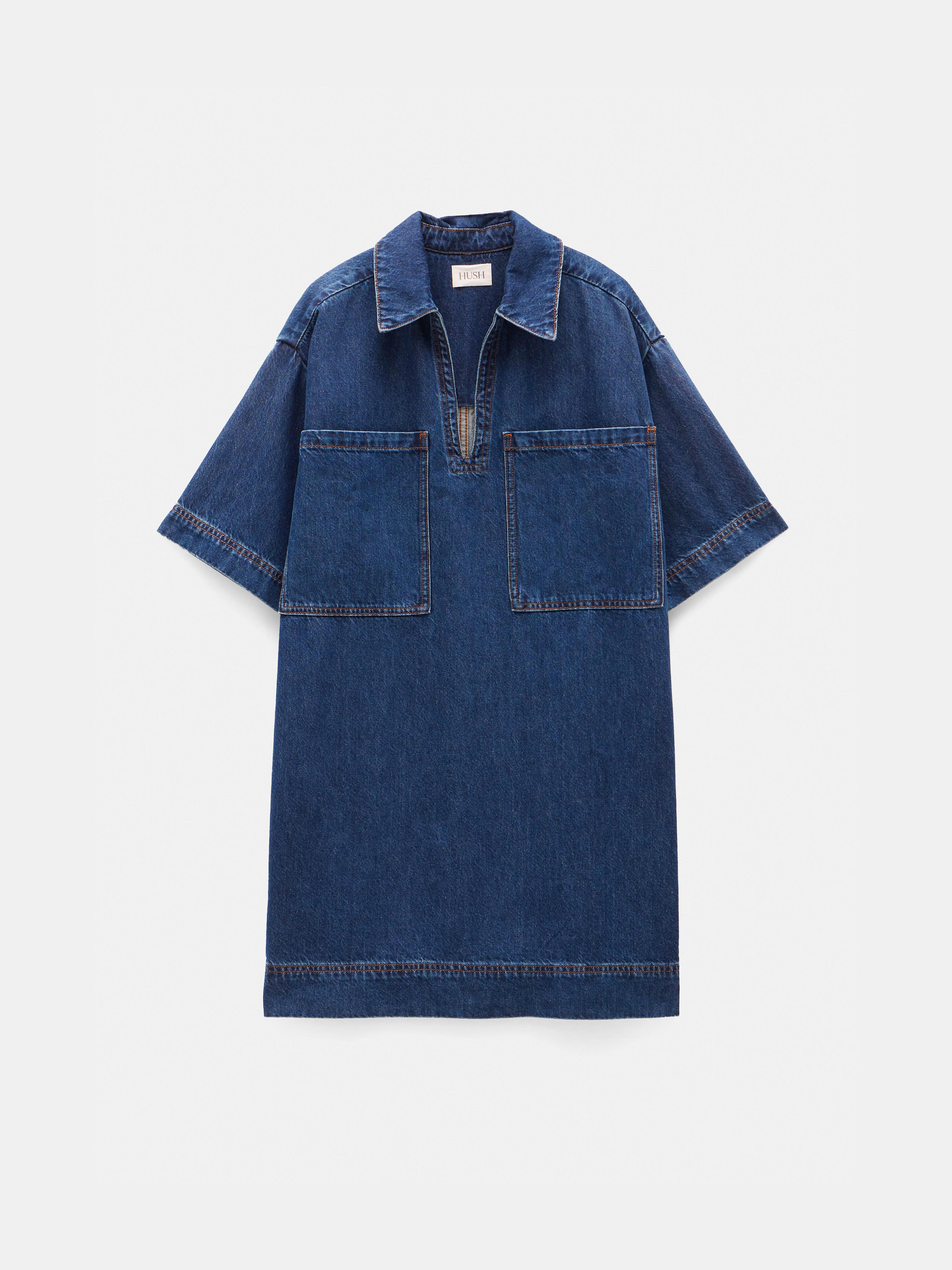Alma Denim Contrast T-Shirt Dress