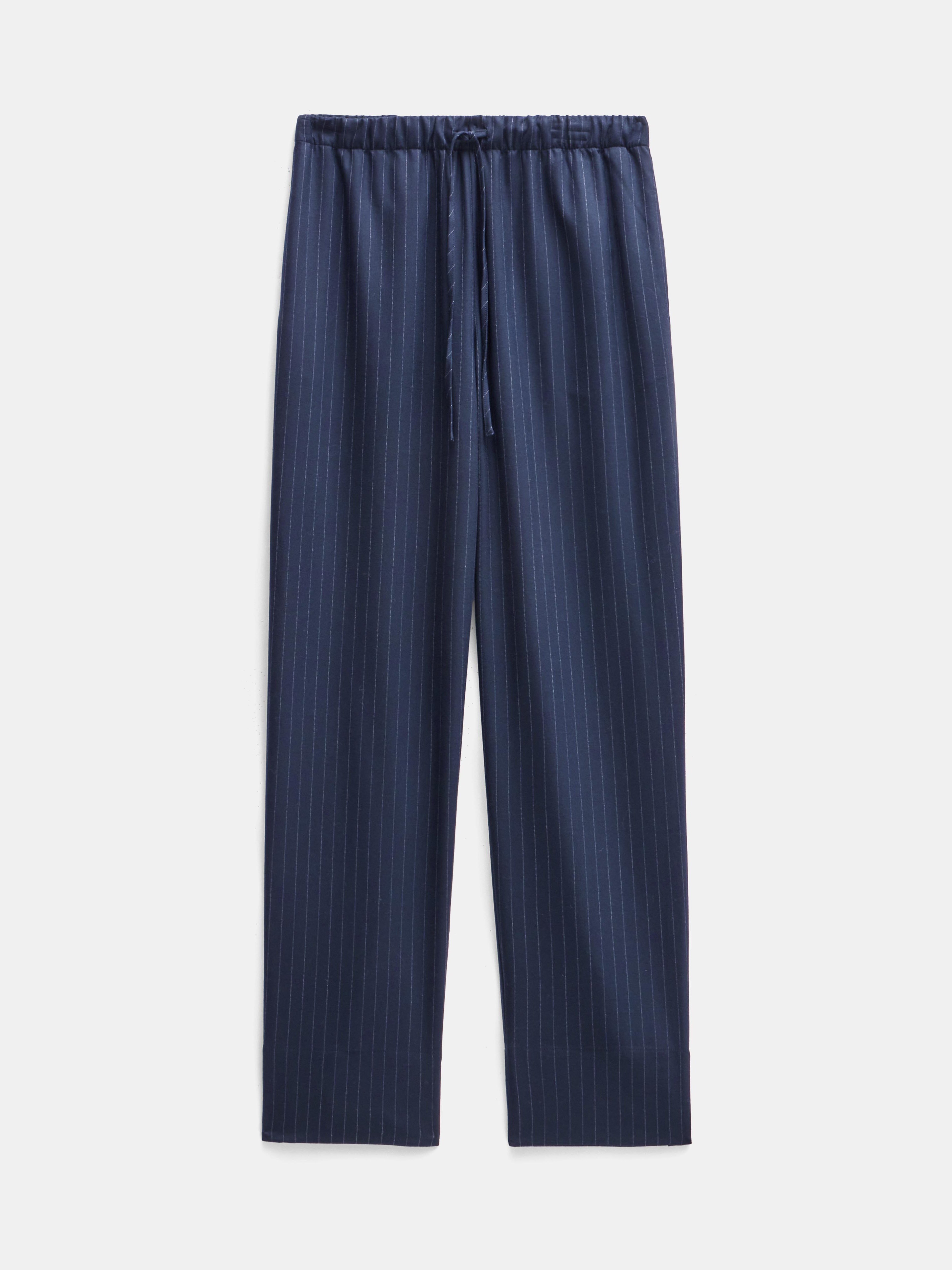 Pinstripe Wool Blend Trouser