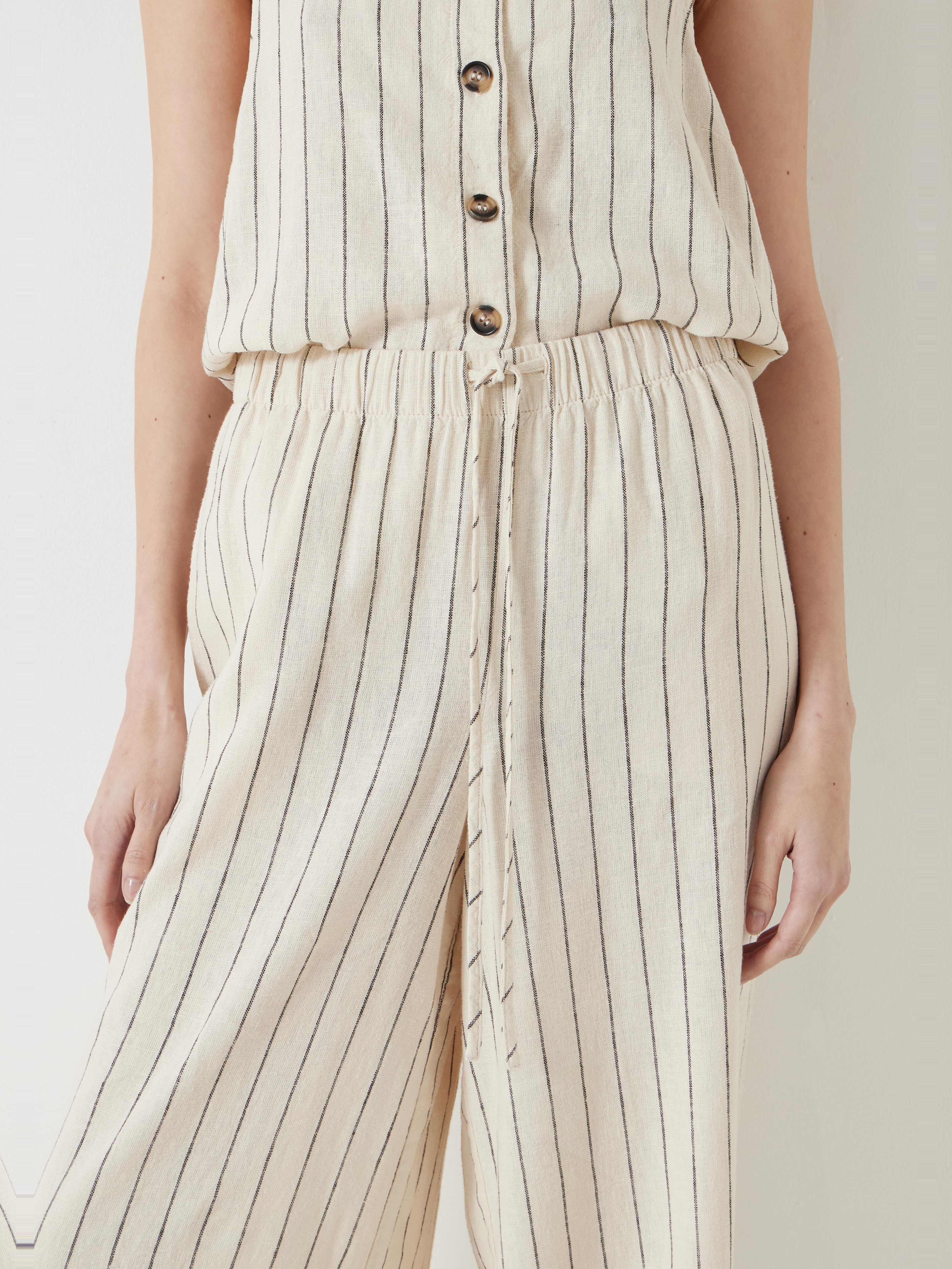 Linen Blend Petunia Wide Leg Trousers