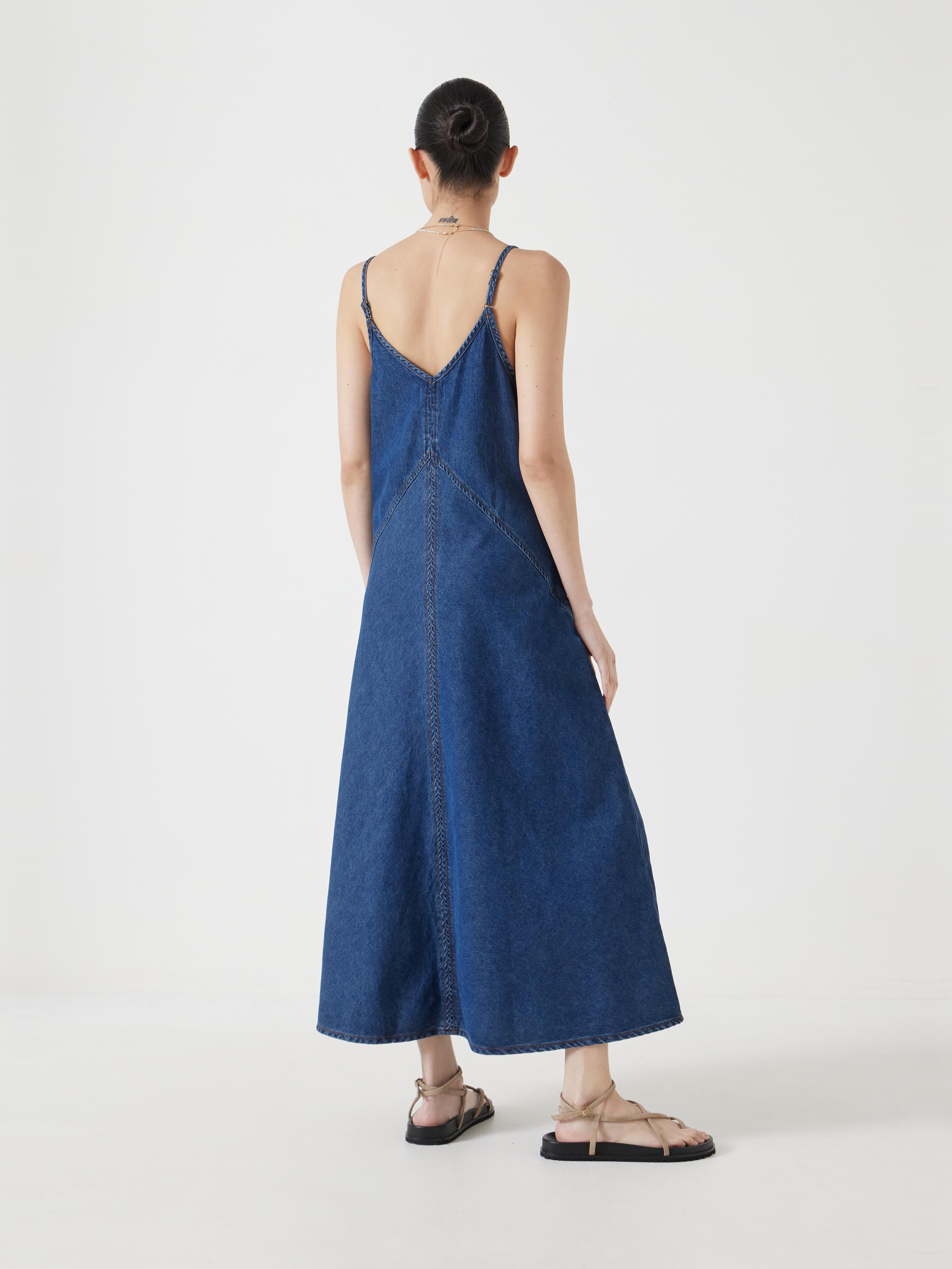 Denim Maxi Slip Dress