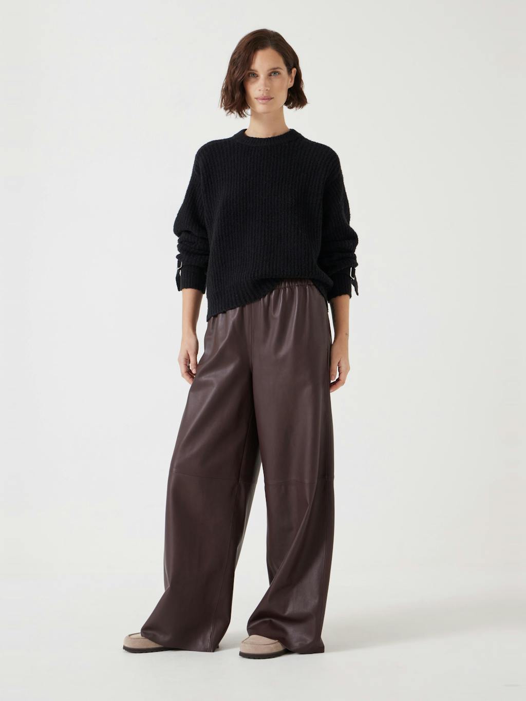 012950-0456-02 Tie and Buckle Detail Textured Knitted Jumper