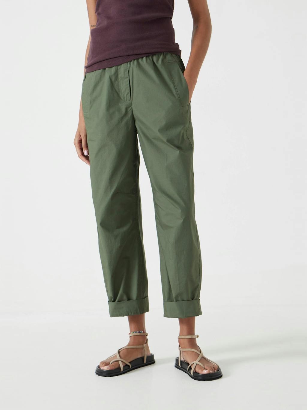 013277-2012-02 Jack Barrel Leg Pull On Lightweight Cotton Trousers
