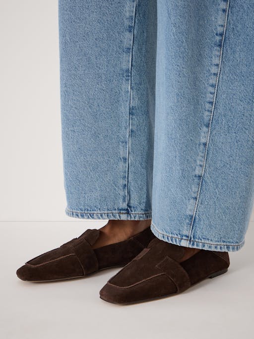 Sora Square-Toe Suede Loafers