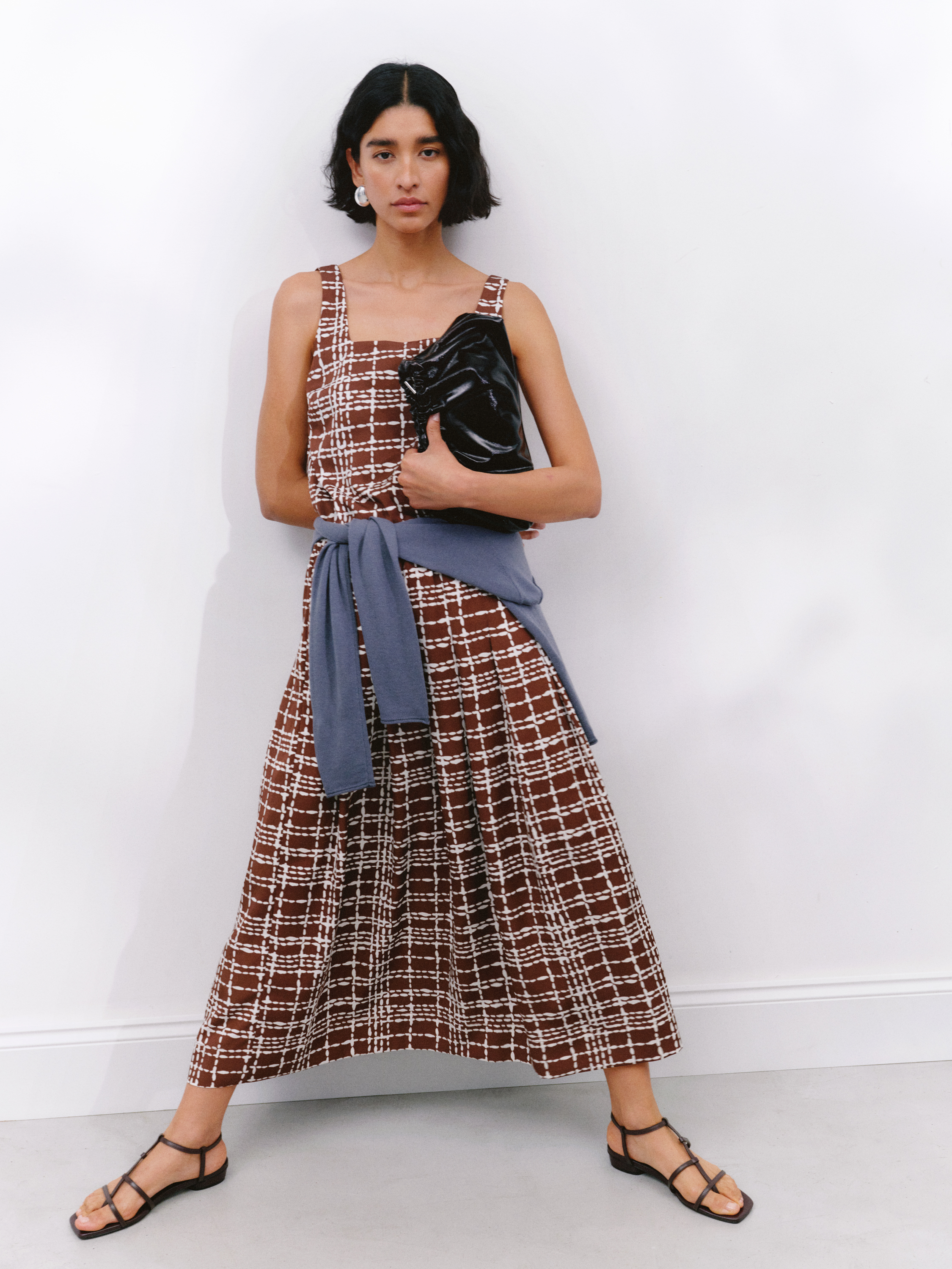 Satin Twill Square Neckline Tank Top