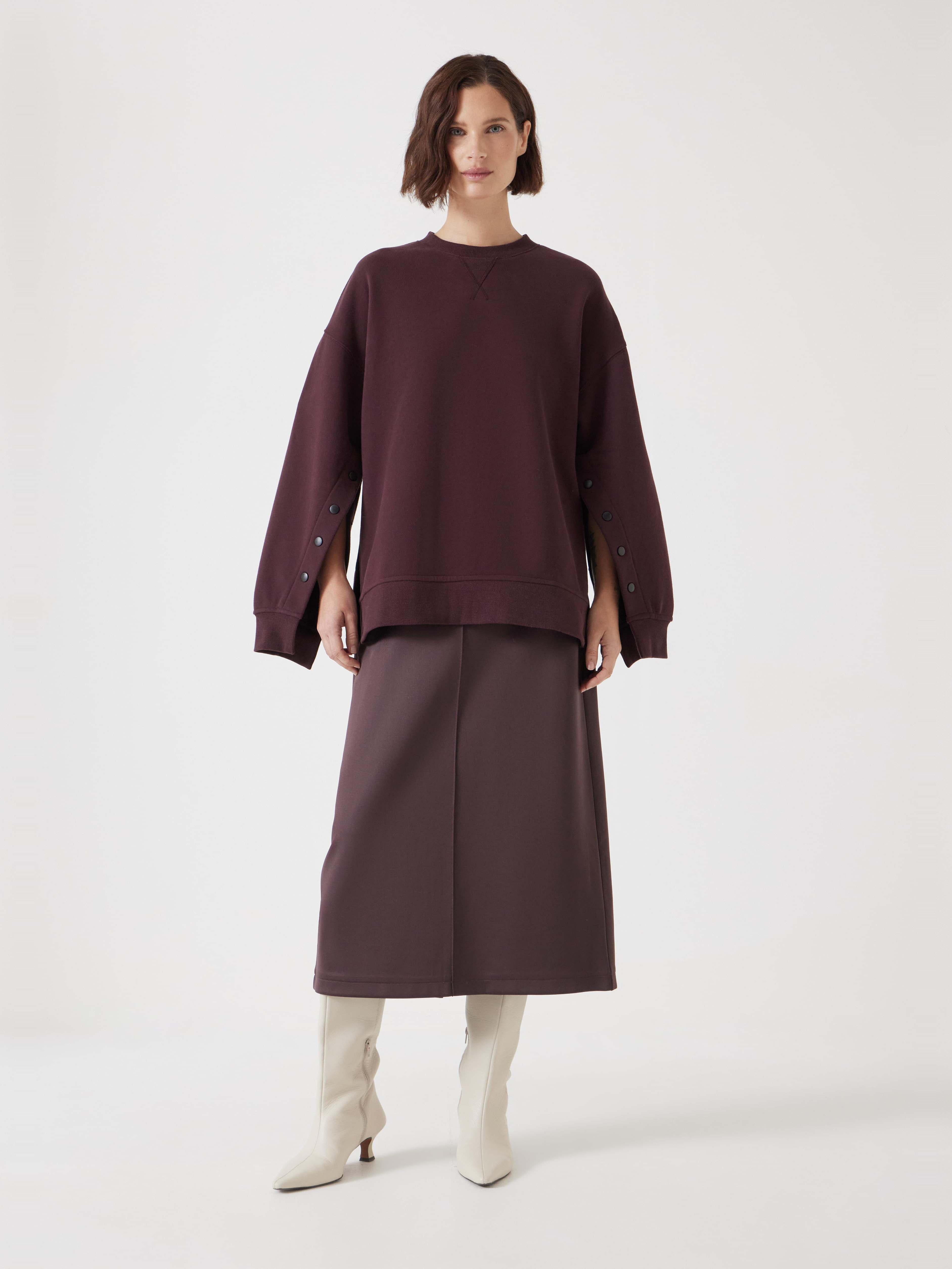 Popper Detail Sweatshirt