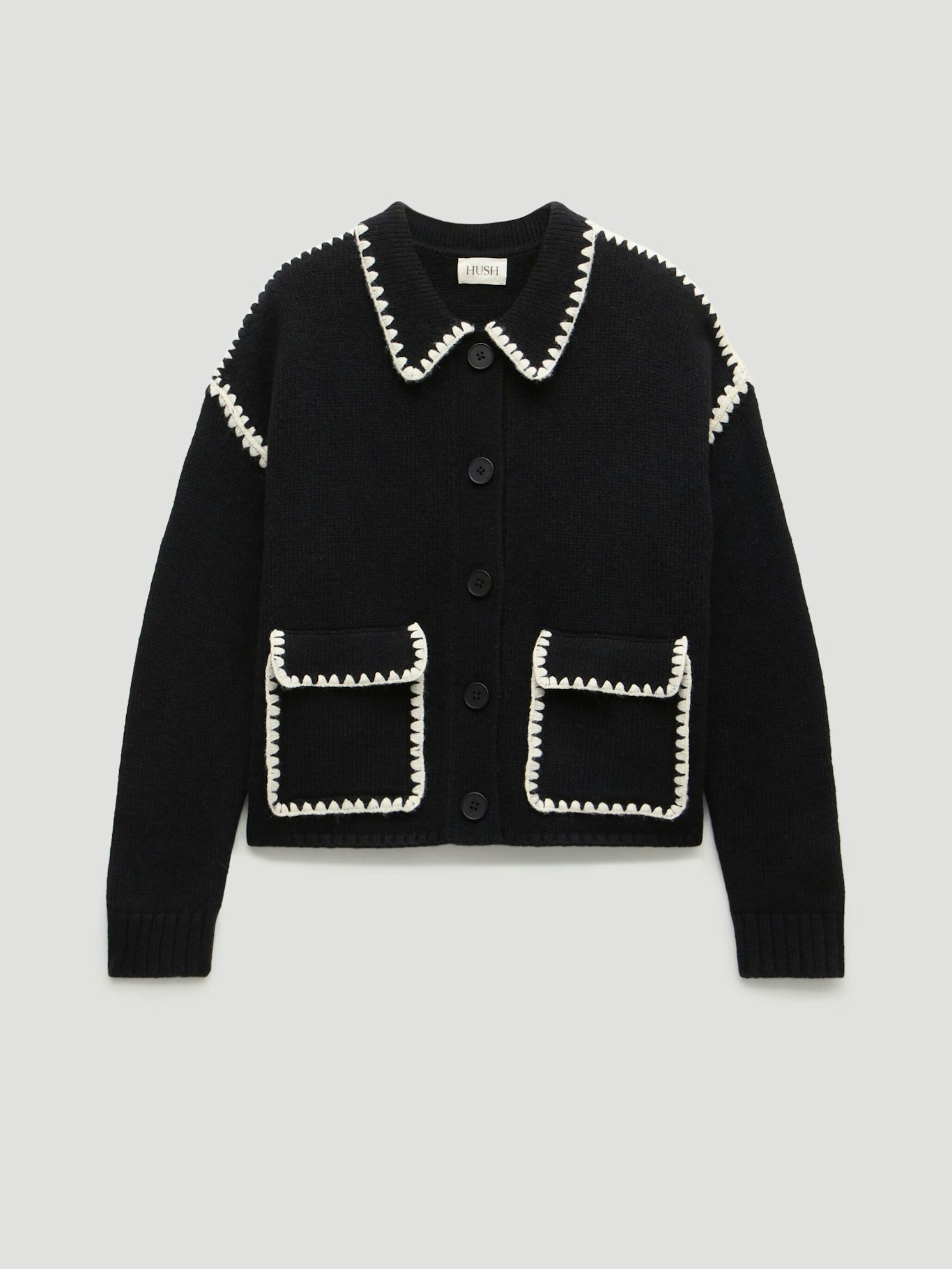 014145-0456-07 Wool Blend Whipstitch Trim Shirt Jacket