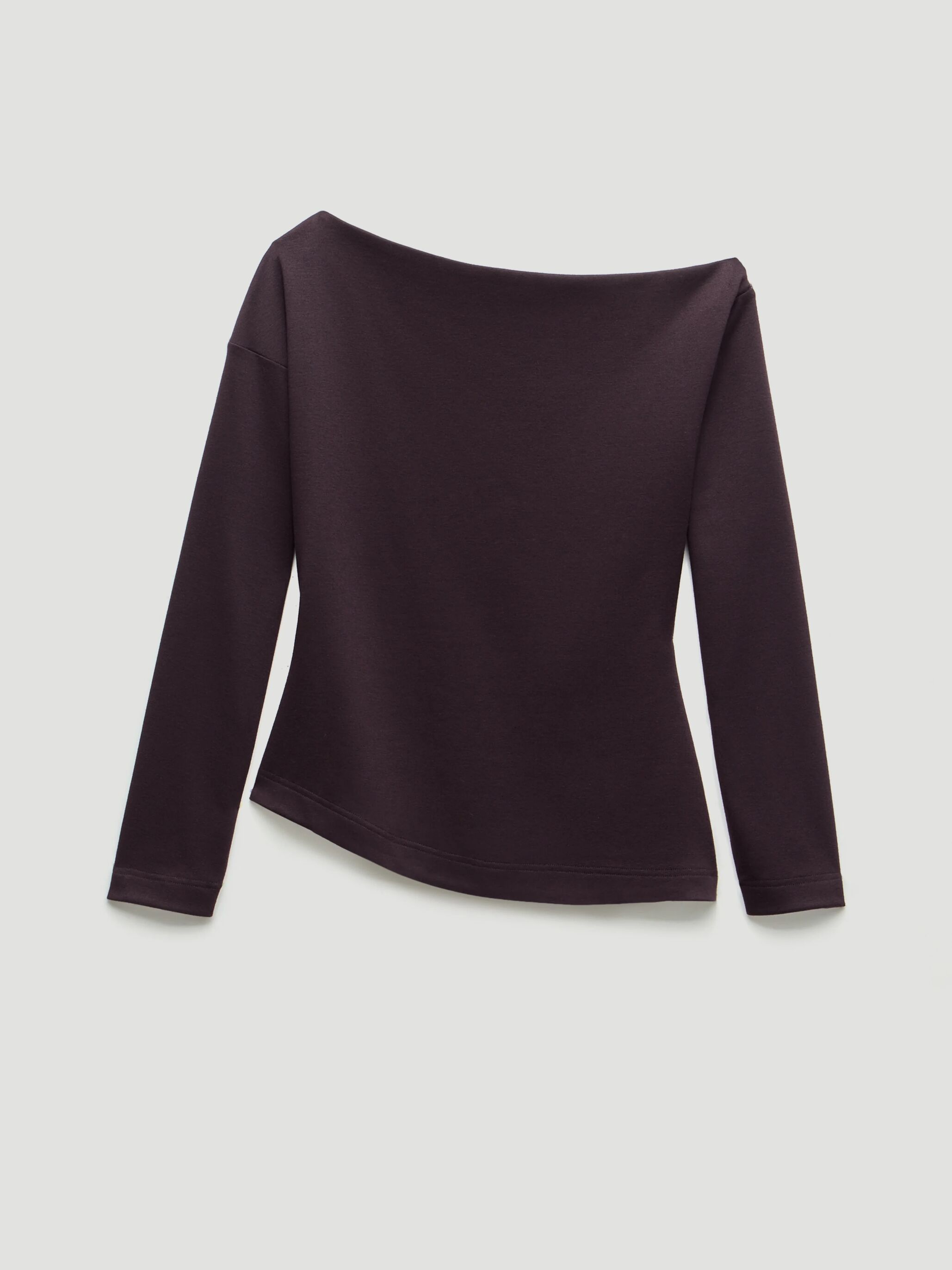 Off Shoulder Jersey Top | Burgundy Purple | hush