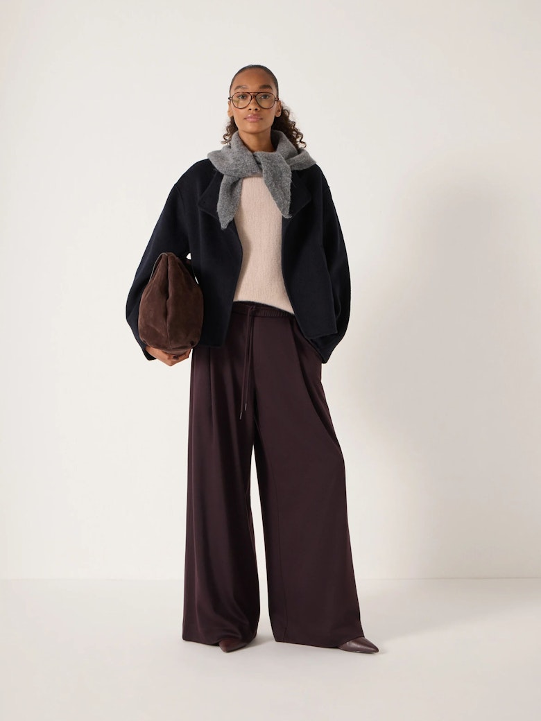 Linnie Pure Wool Double Faced Collarless Jacket