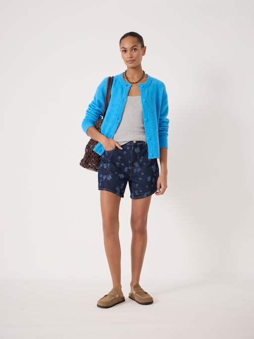 Floral Print Essential Denim Shorts