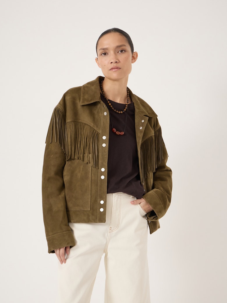 Oona Fringe Pure Suede Jacket