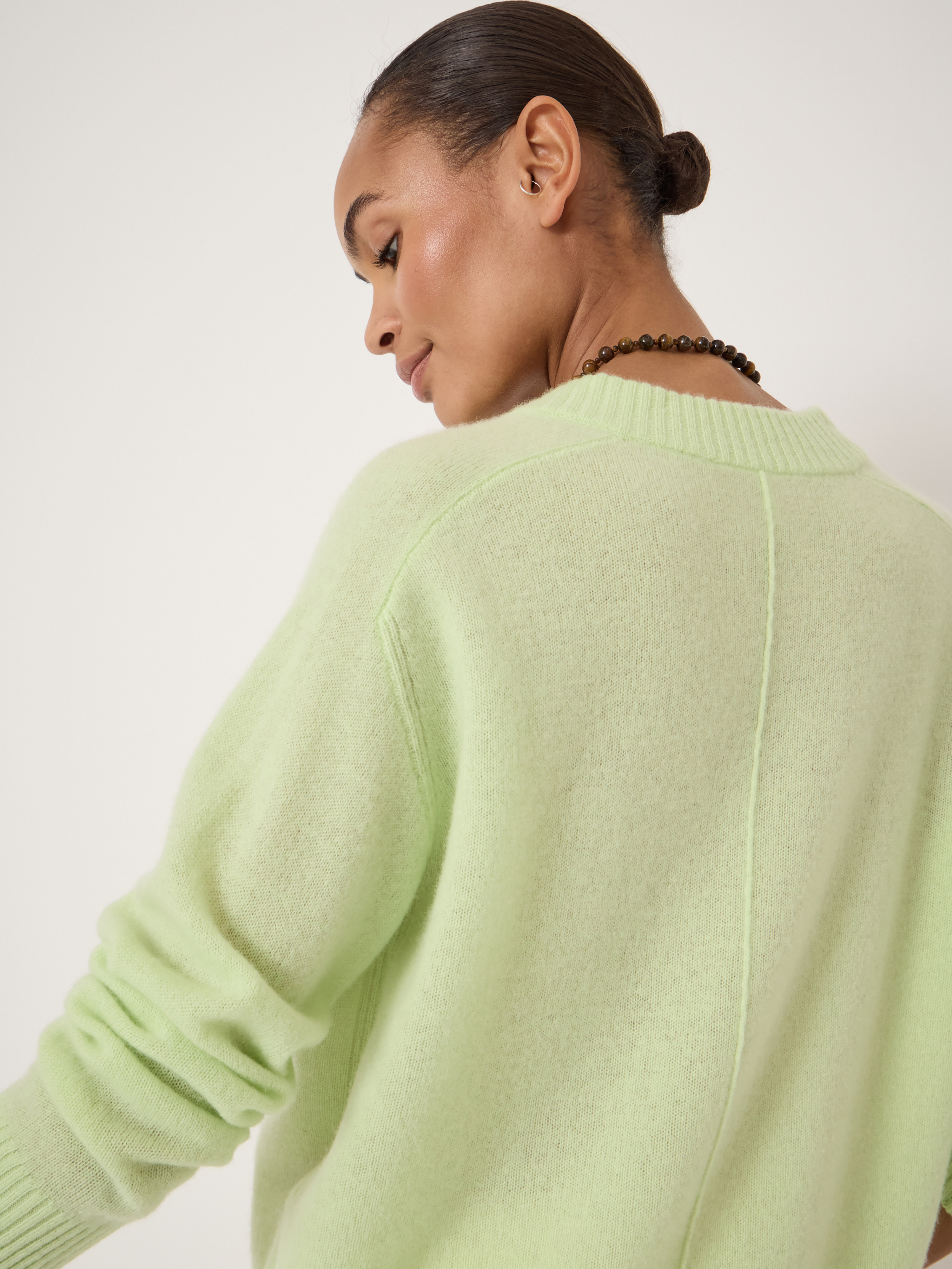 Colette Cashmere V-Neck Saddle Sleeve Jumper