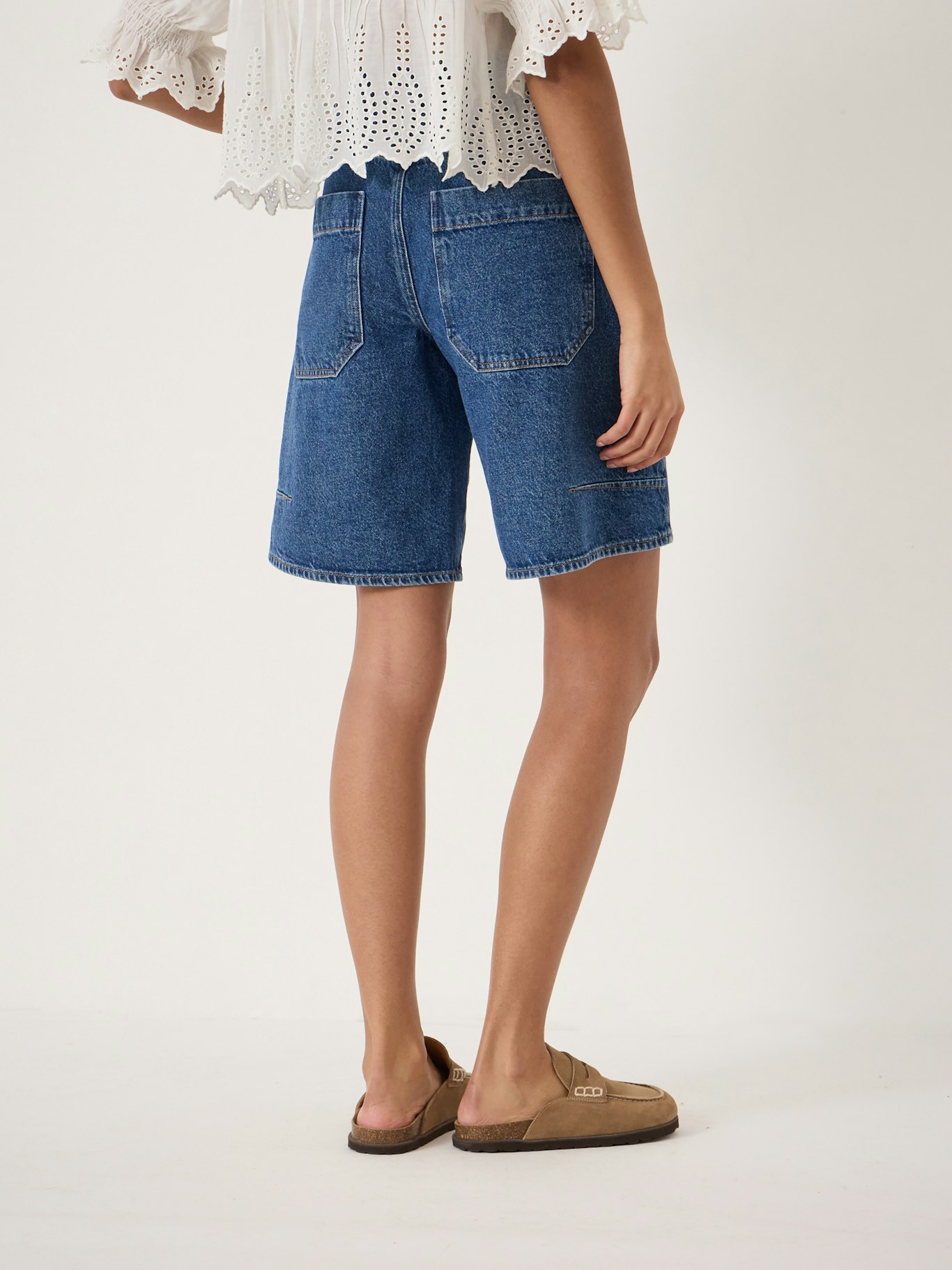 014465-3146-03 Bree Mid-Rise Long Denim Shorts