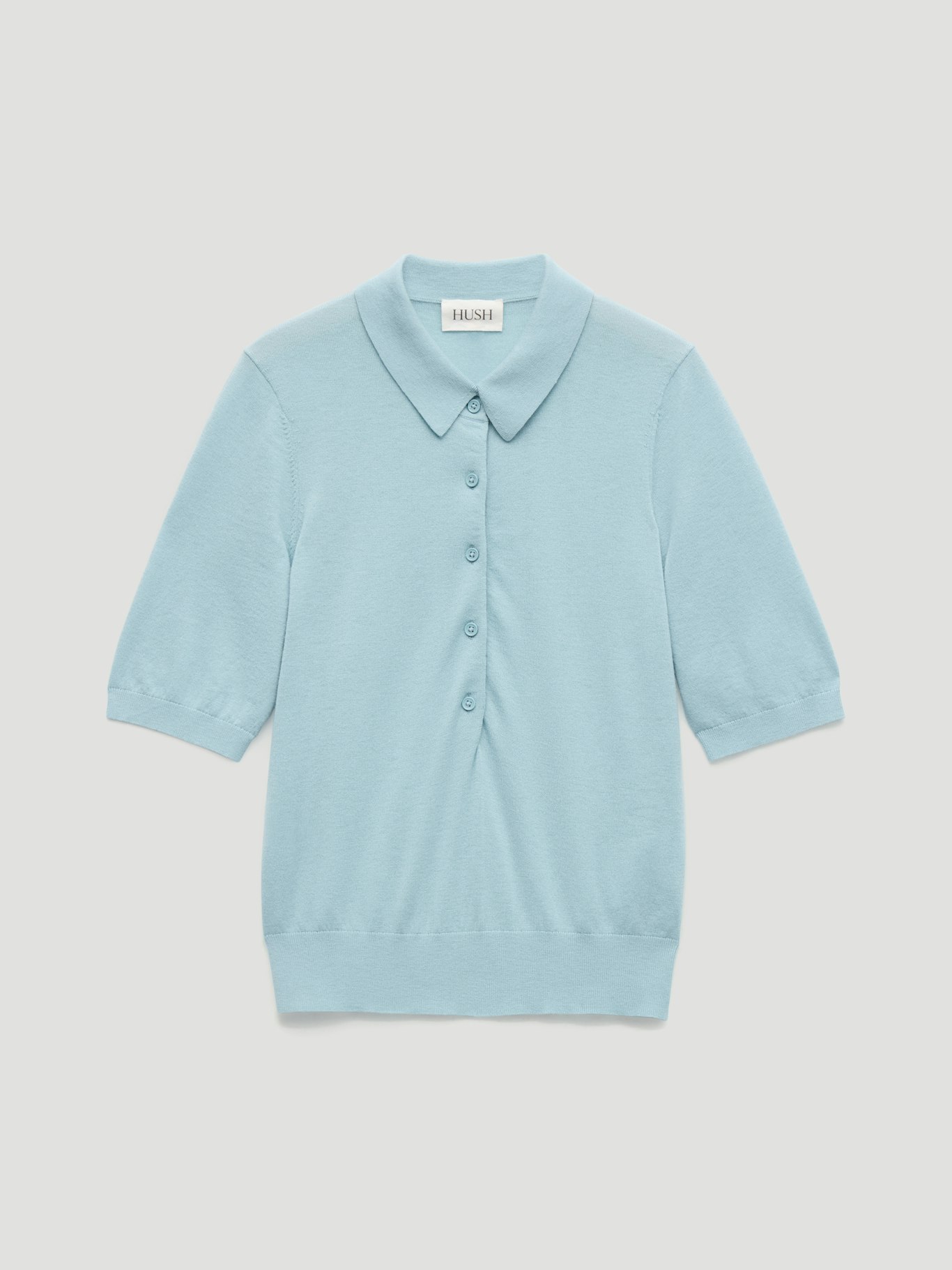 014980-1699-07 Fine Knit Short Sleeve Polo Top