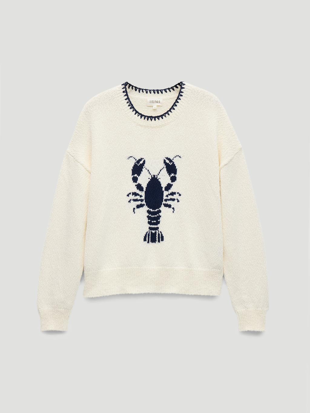 014597-0340-07 Hallie Crew Neck Lobster Graphic Knitted Jumper