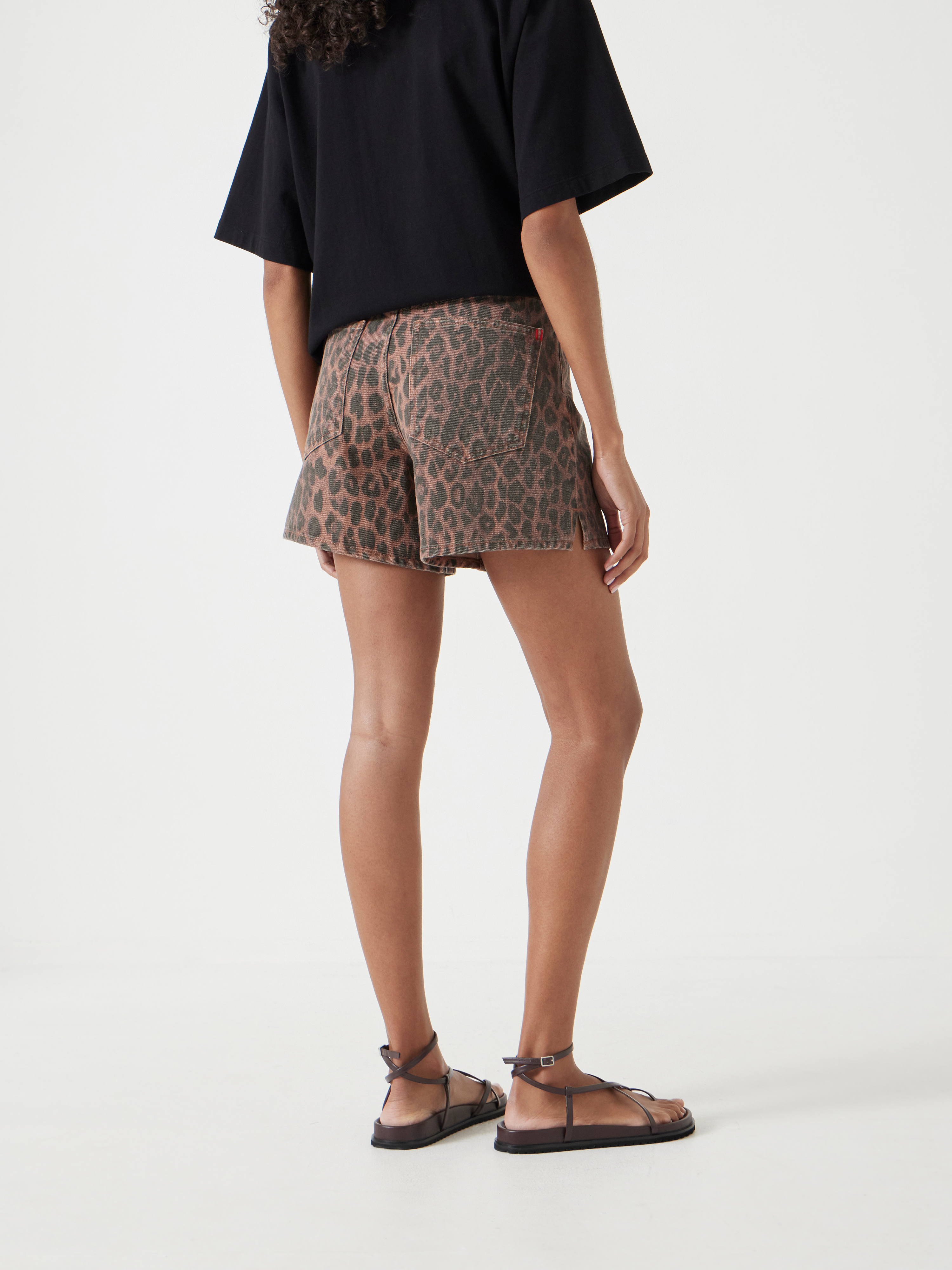 Leopard Print Essential Denim Shorts