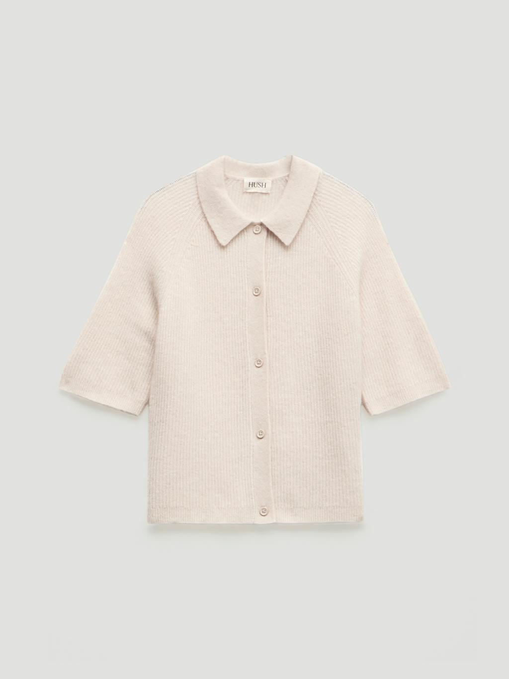 014277-0340-07 Jinny Wool Blend Short Sleeve Cardigan