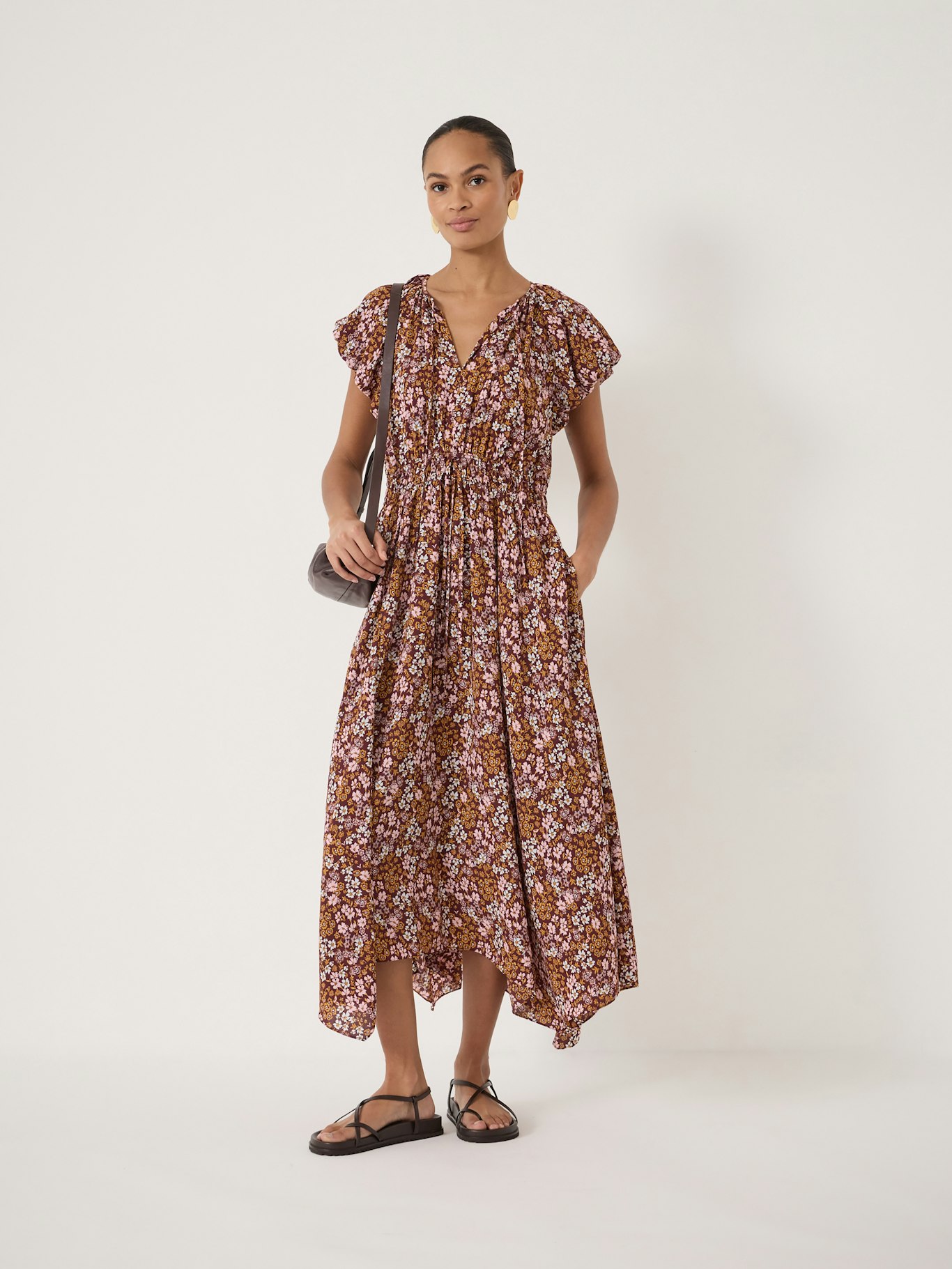 014565-4894-01 Zuri Short Bubble Sleeve Printed Dress