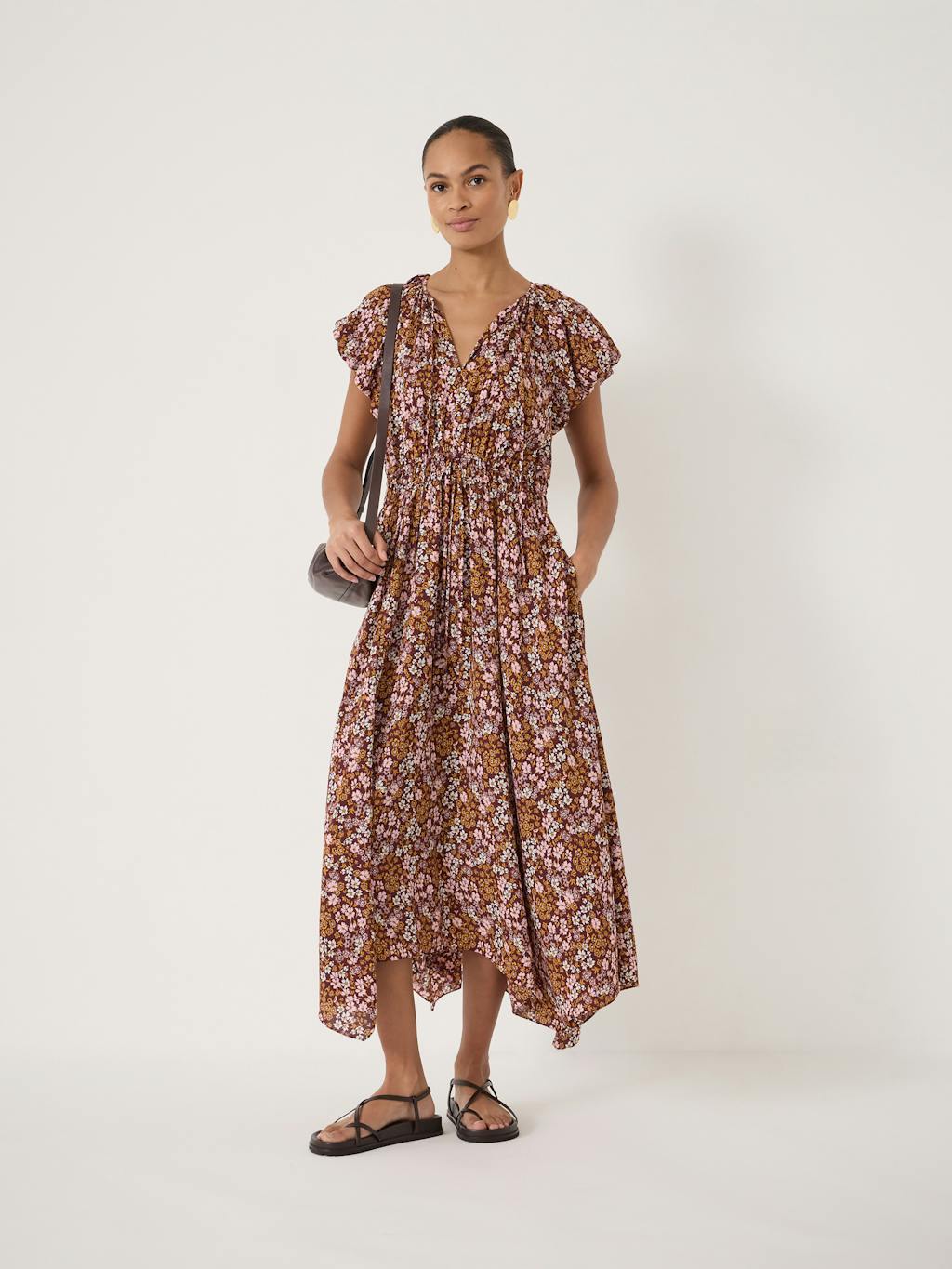 014565-4894-01 Zuri Short Bubble Sleeve Printed Dress